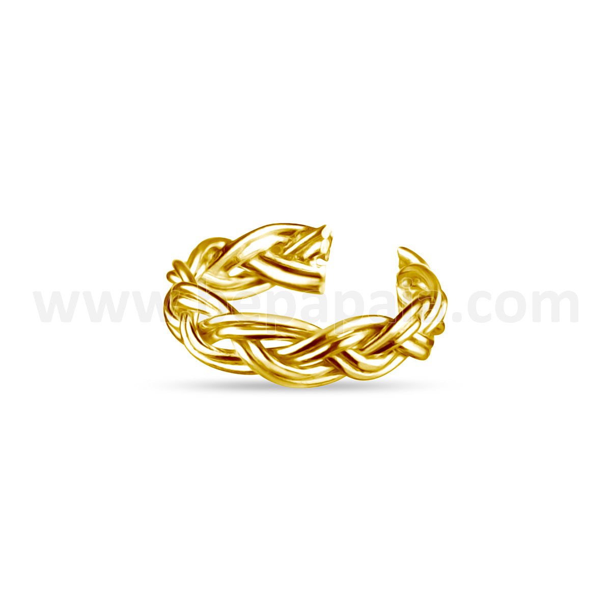 Boho braided gold-plated silver ear cuff