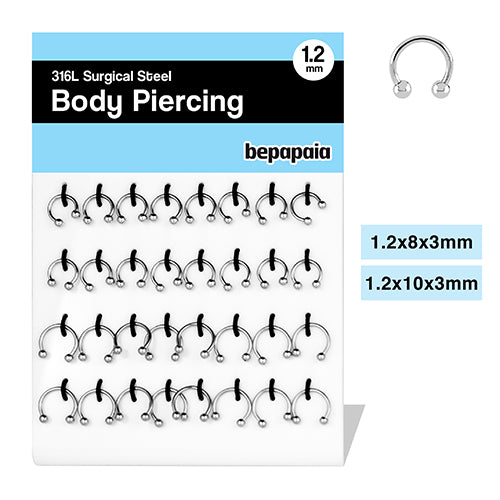 Piercing CBB acero 1.2x8,10mm