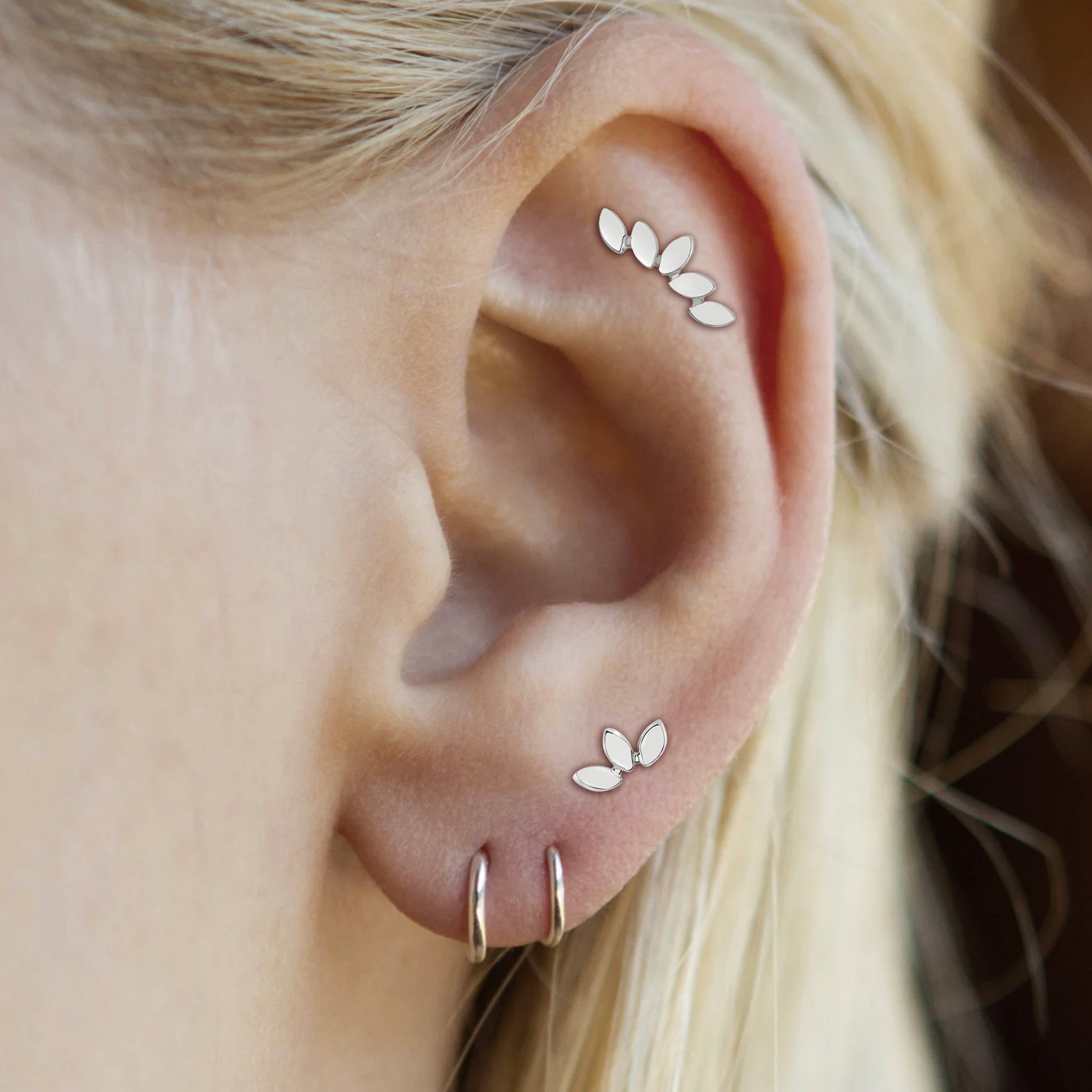 Piercing d’oreille 3 et 5 pétales
