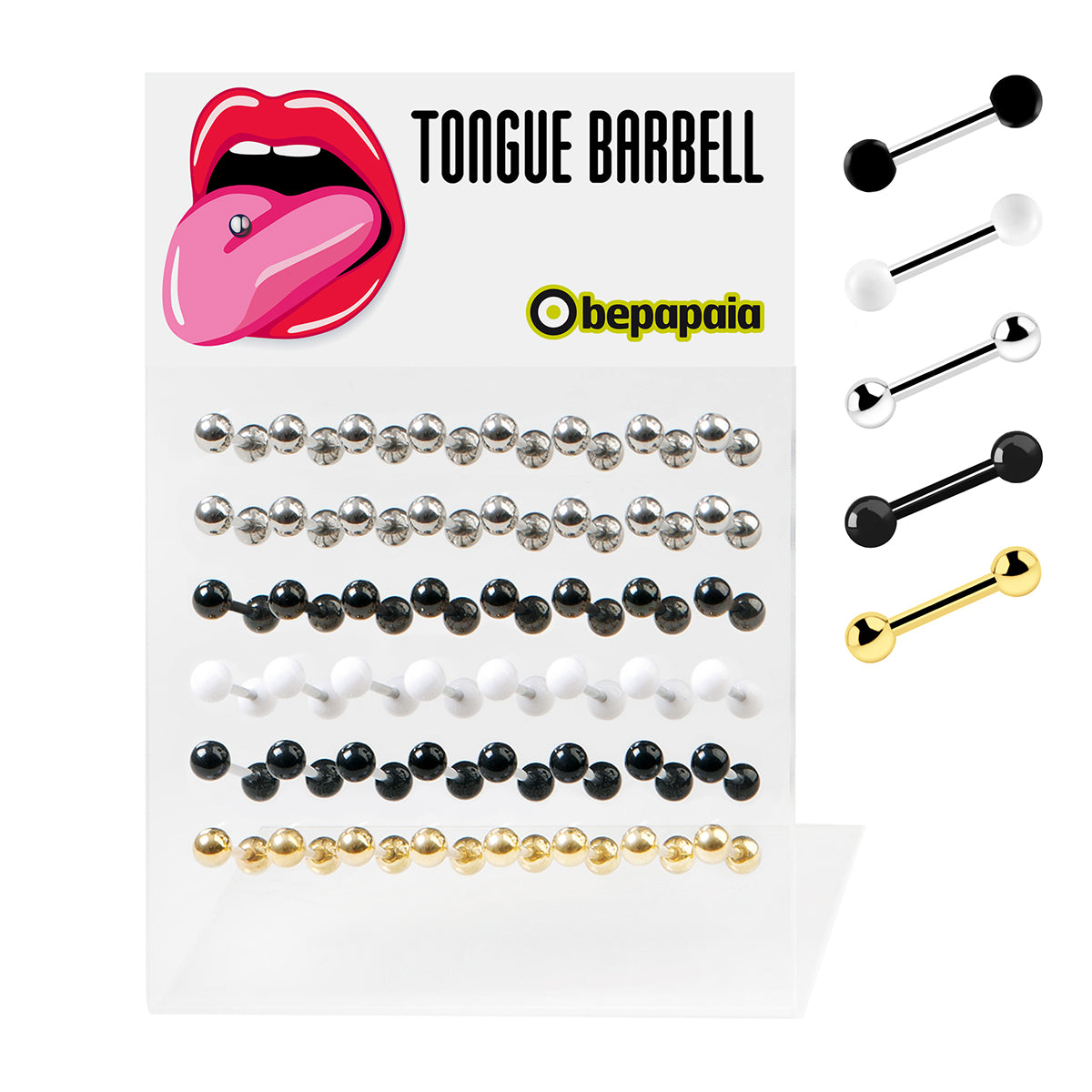 Tongue barbell plain colours