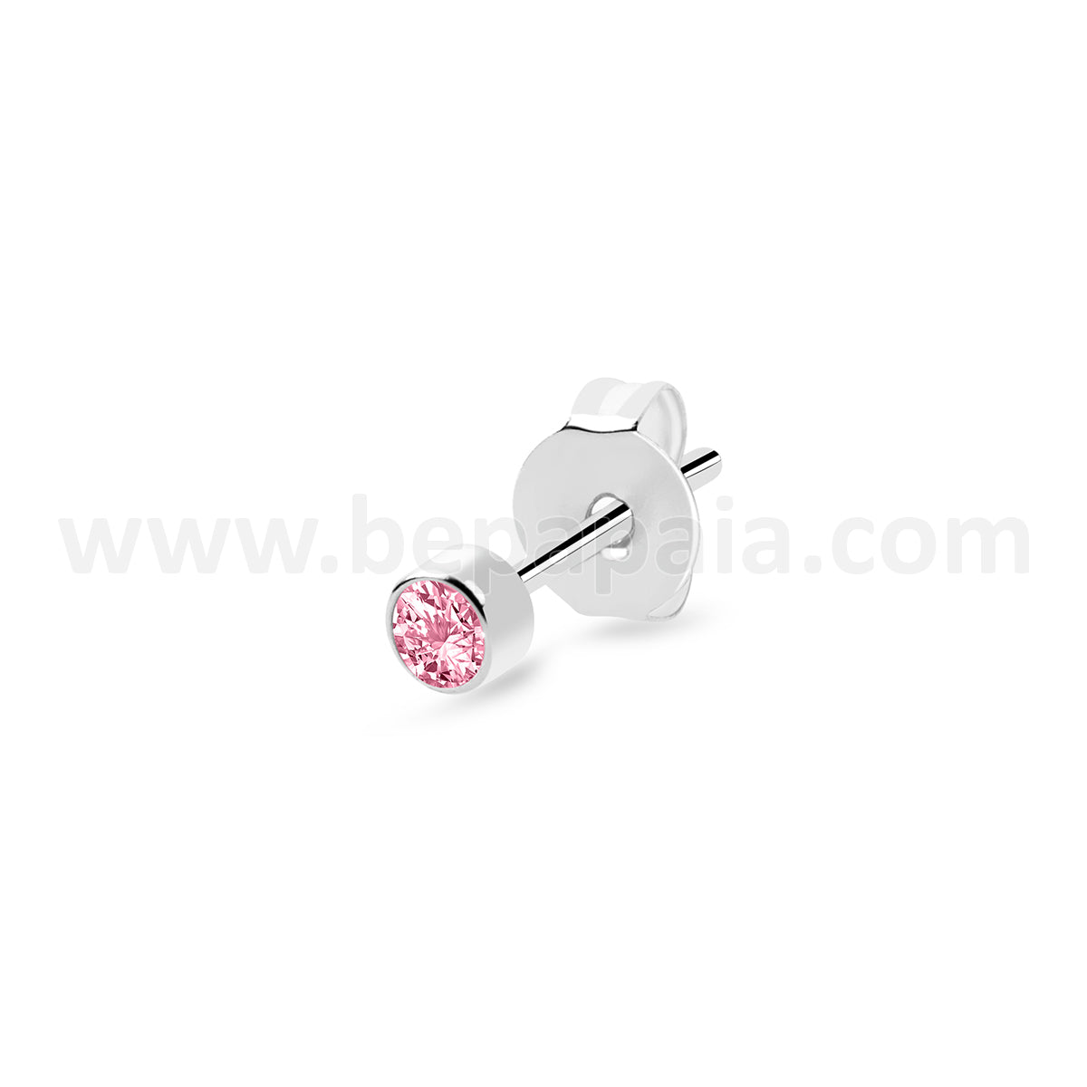 Steel stud earring with stone 2mm