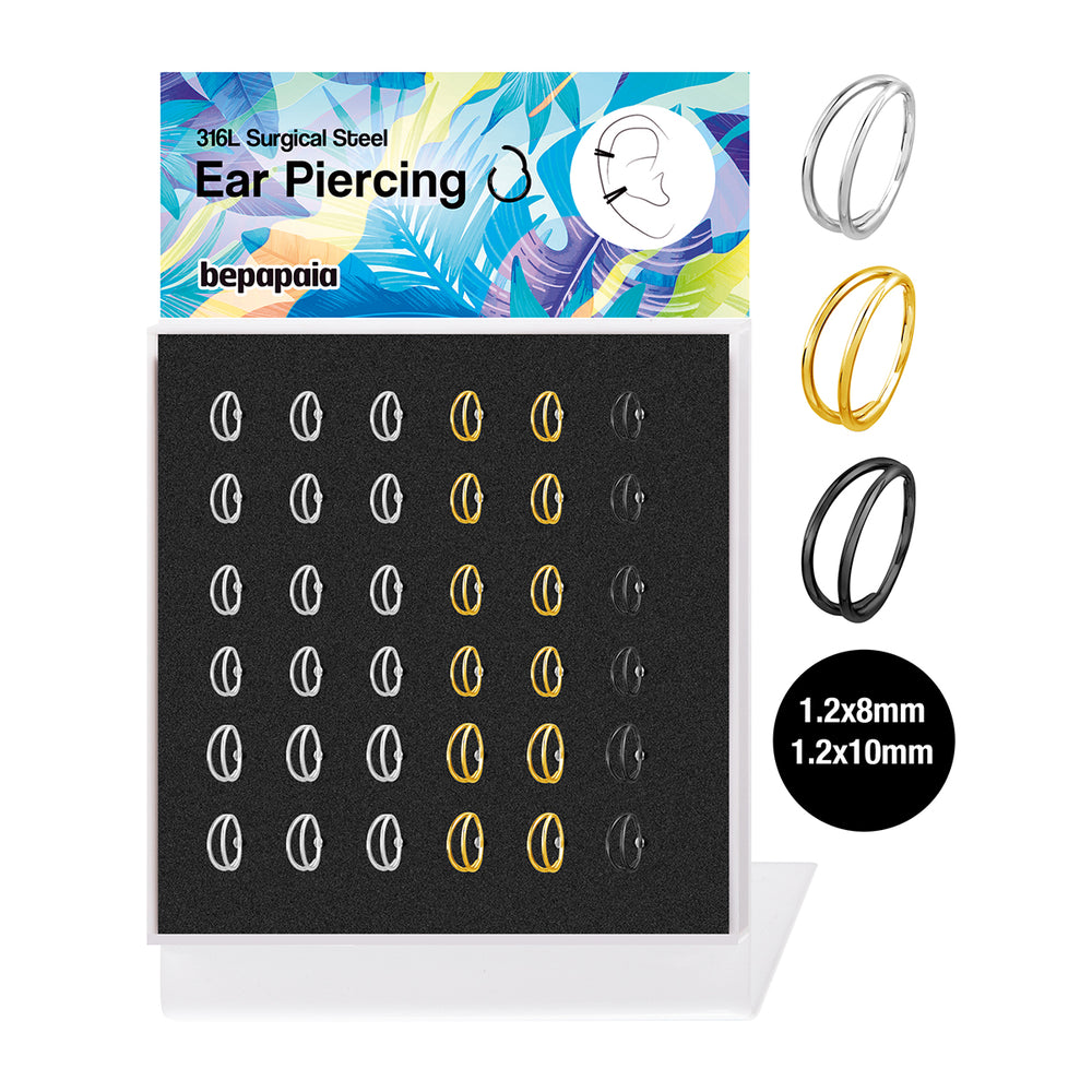 Double Hoop earring Surgical Steel Click