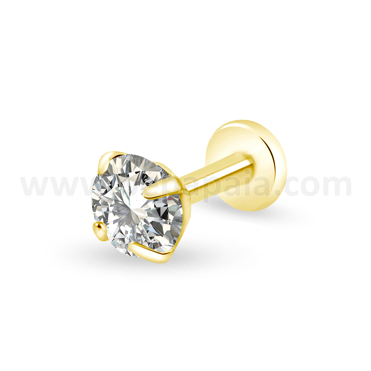 316l surgical steel gold colour ear piercing with zirconia