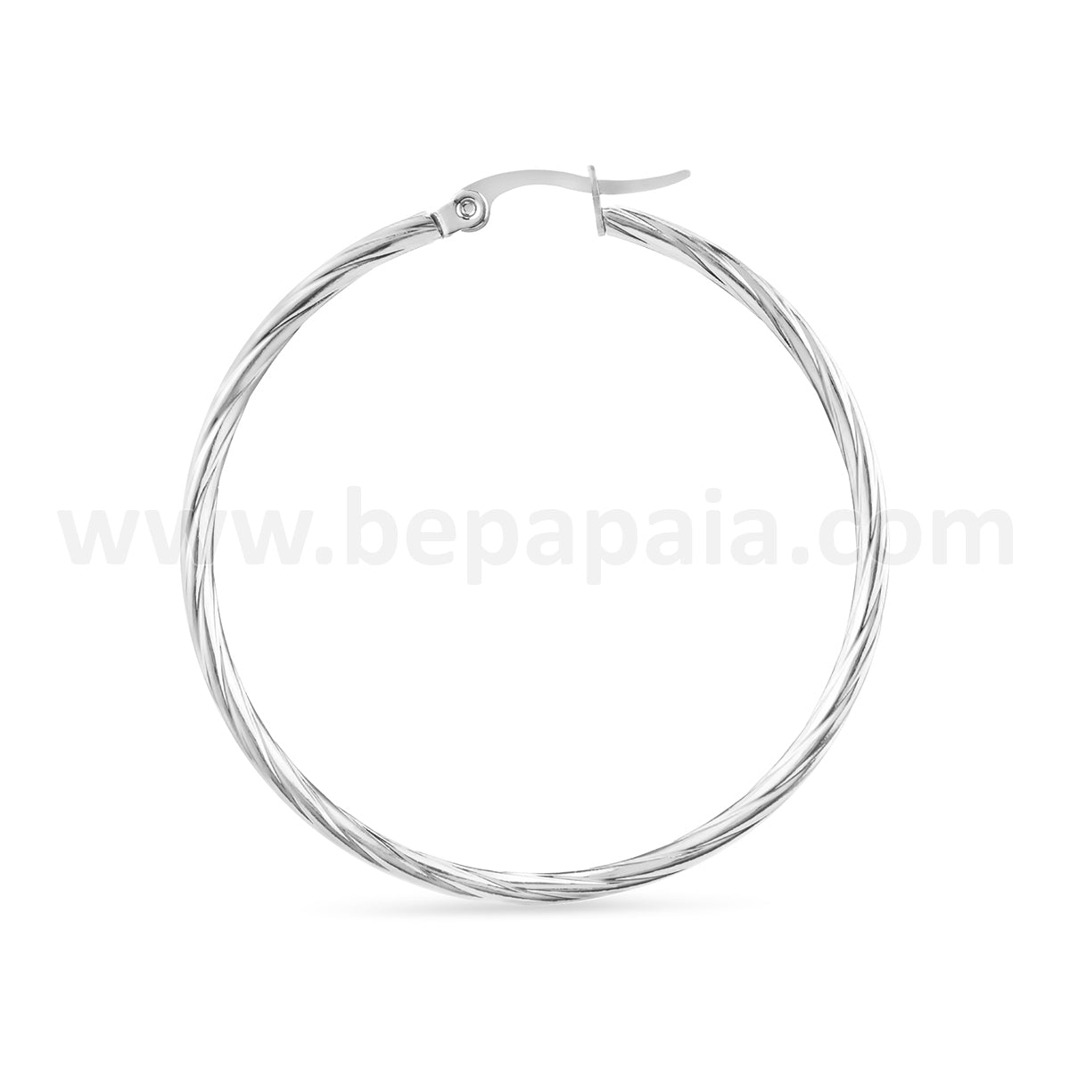 Stainless steel hoop earrings braided 