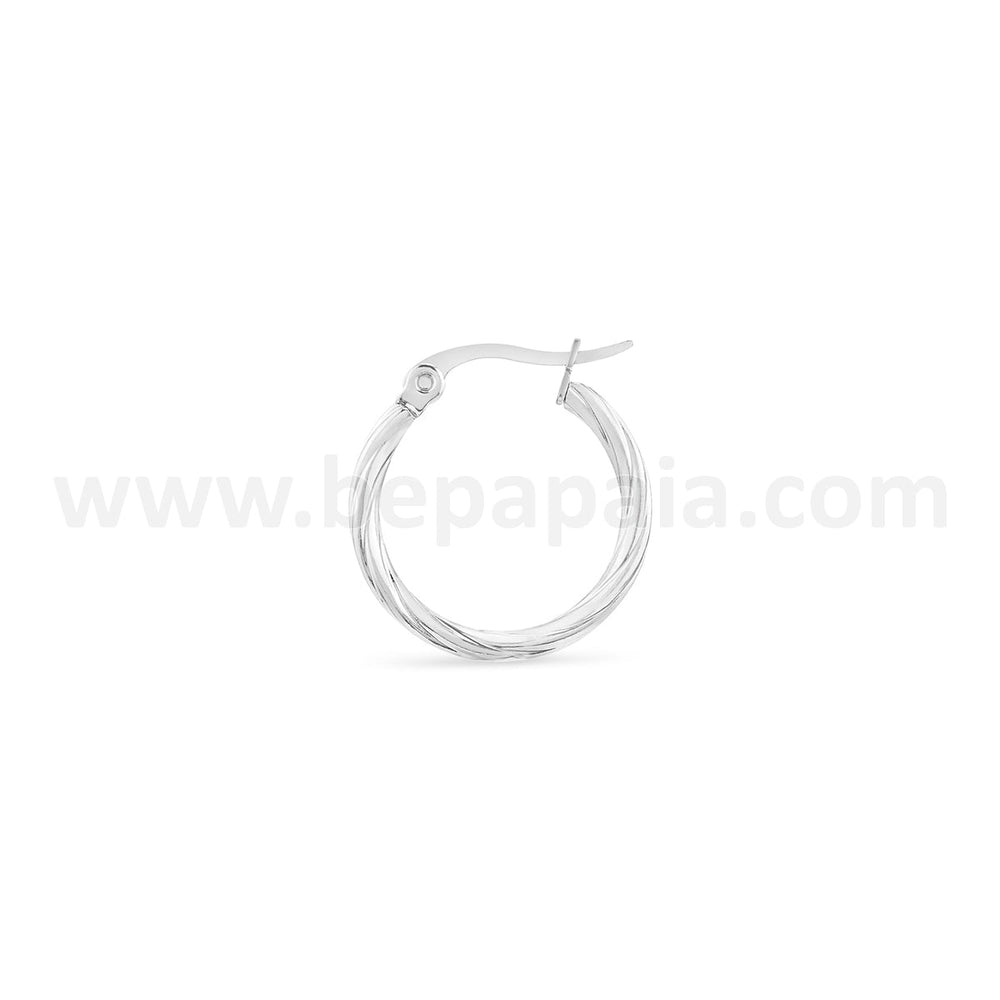 Stainless steel hoop earrings braided 