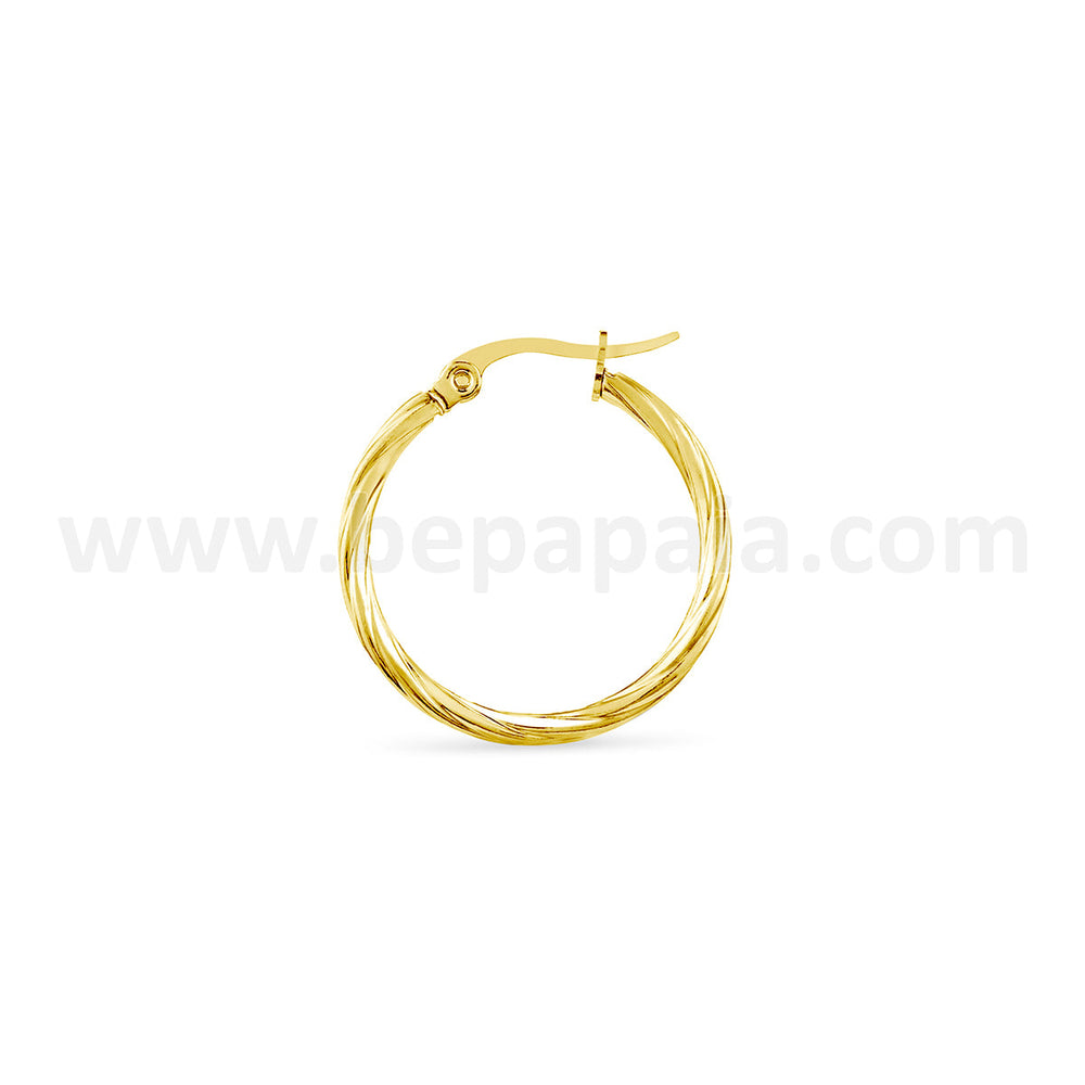 Stainless steel hoop earrings braided 