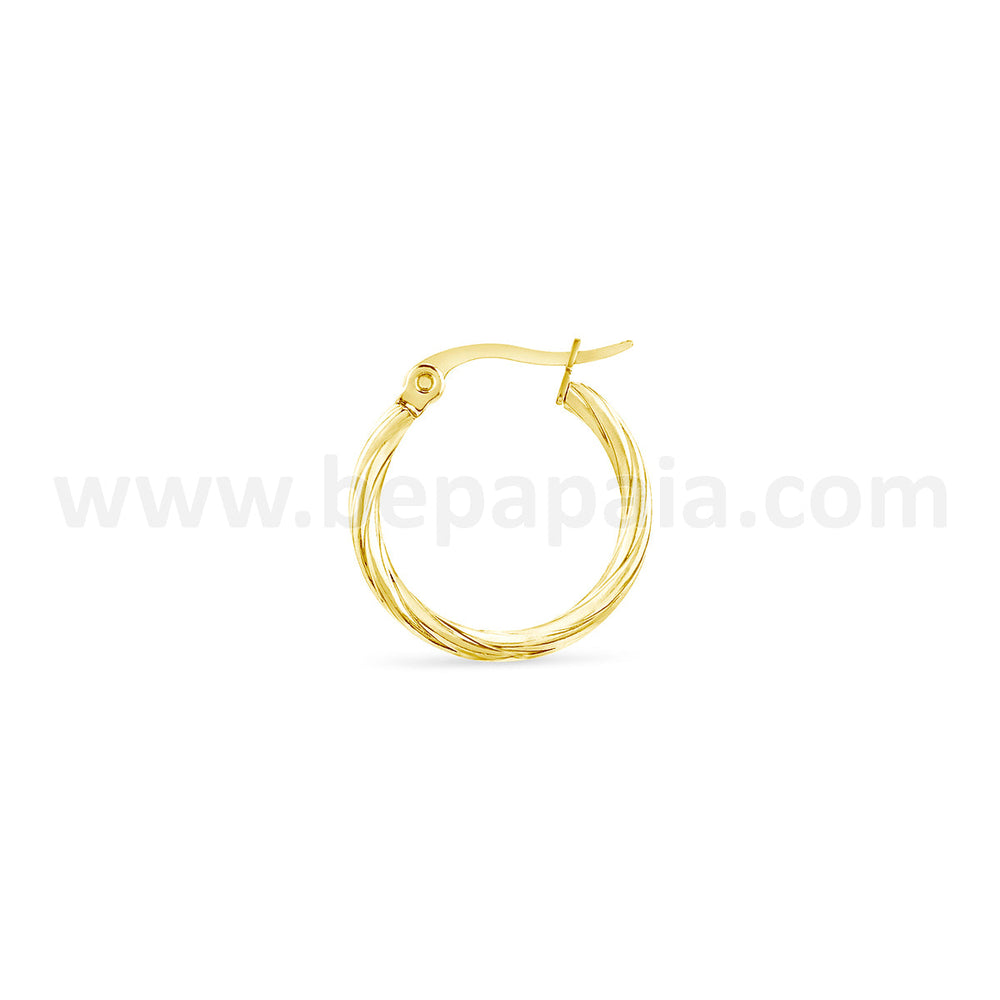 Stainless steel hoop earrings braided 