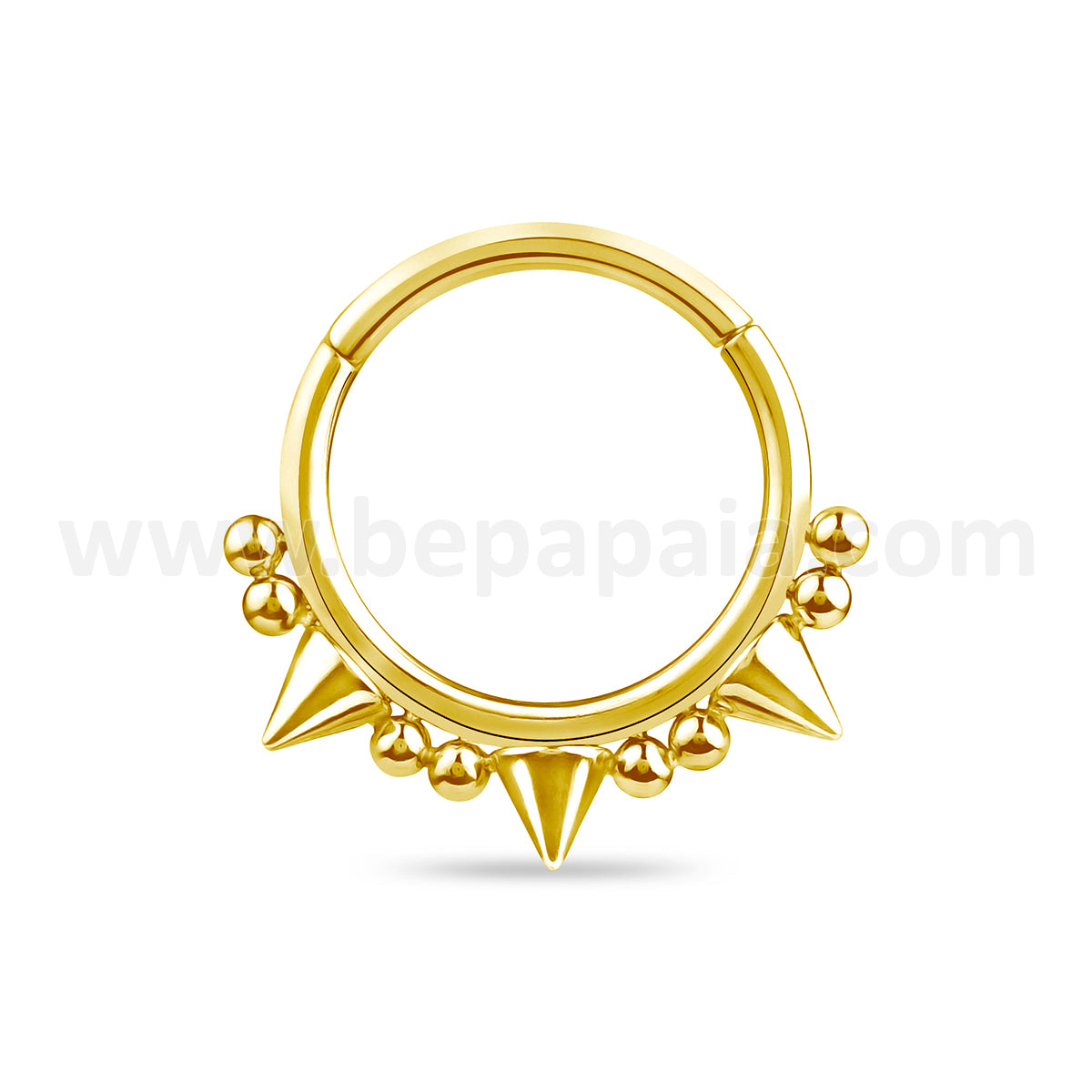 Piercing anneau à charnière avec cônes et perles
