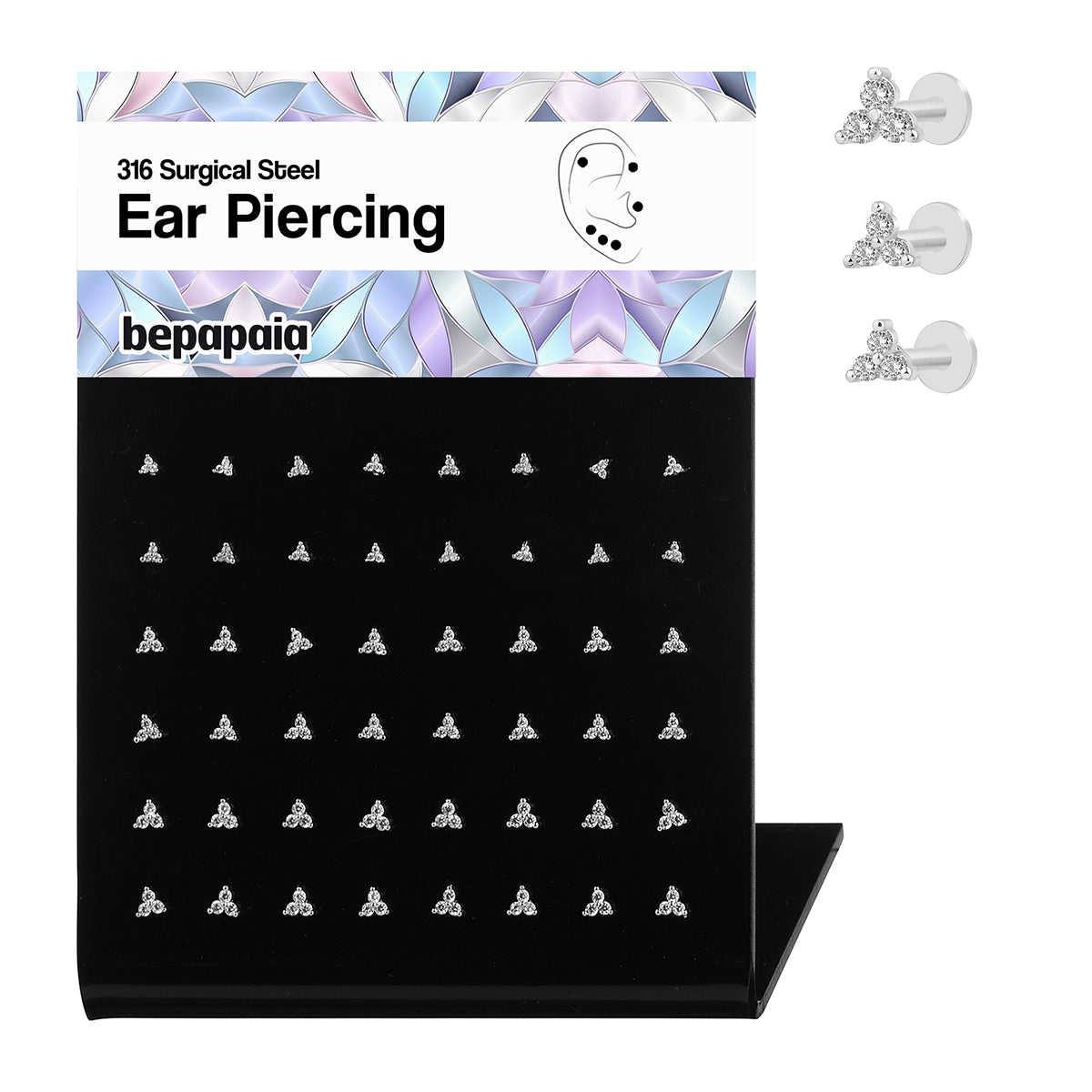 Piercing de oreja 3 brillantes