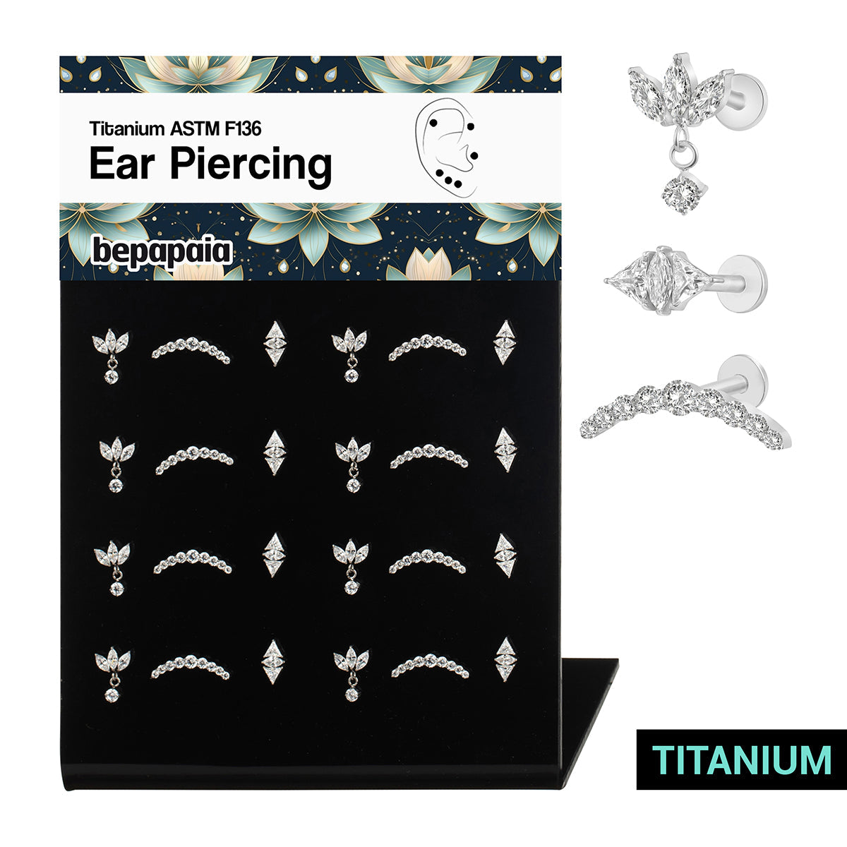 Piercing de oreja de Titanio Queen