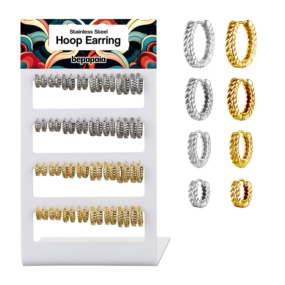 Urban chain huggie hoop earrings