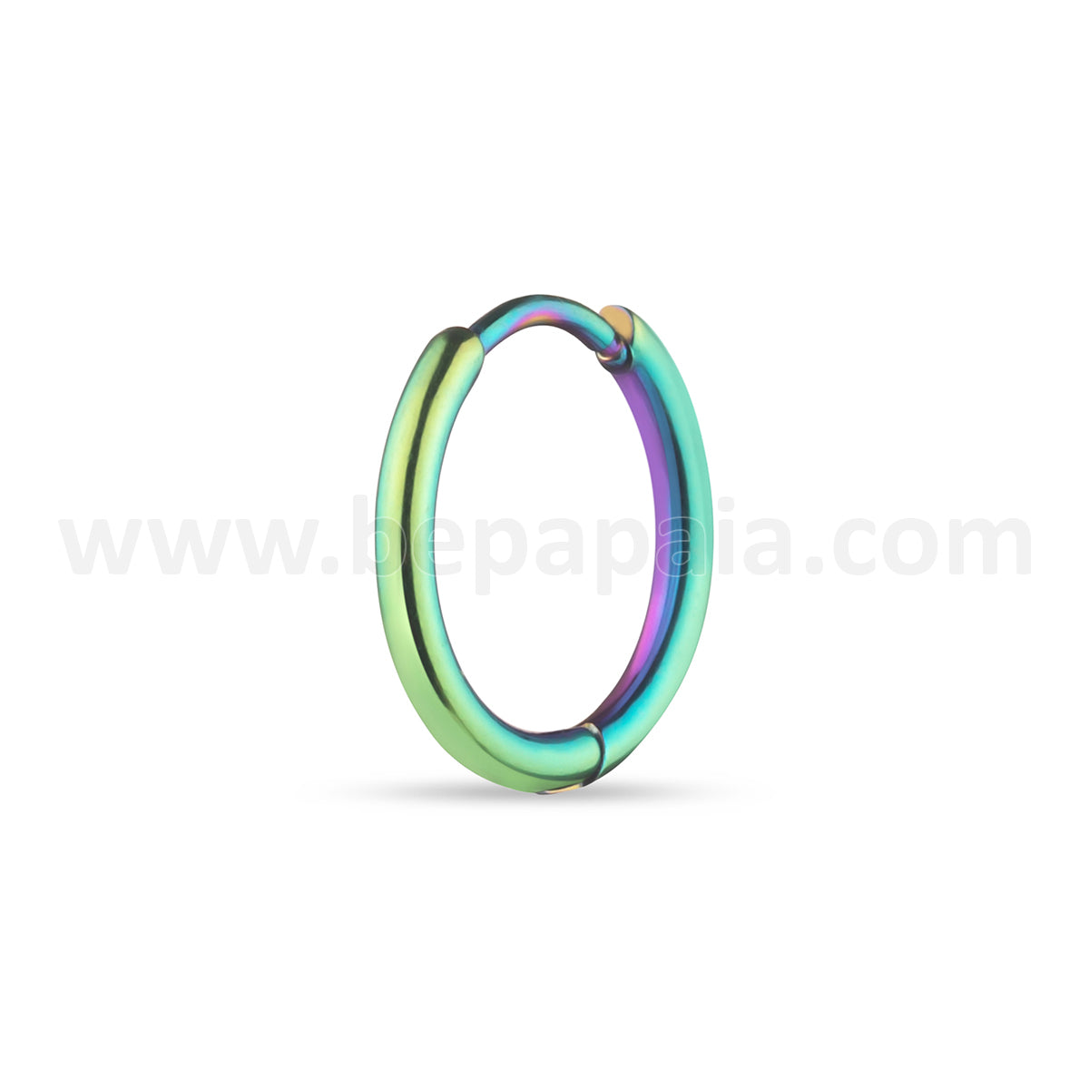 Rainbow steel hoop earring 1.6 & 2mm