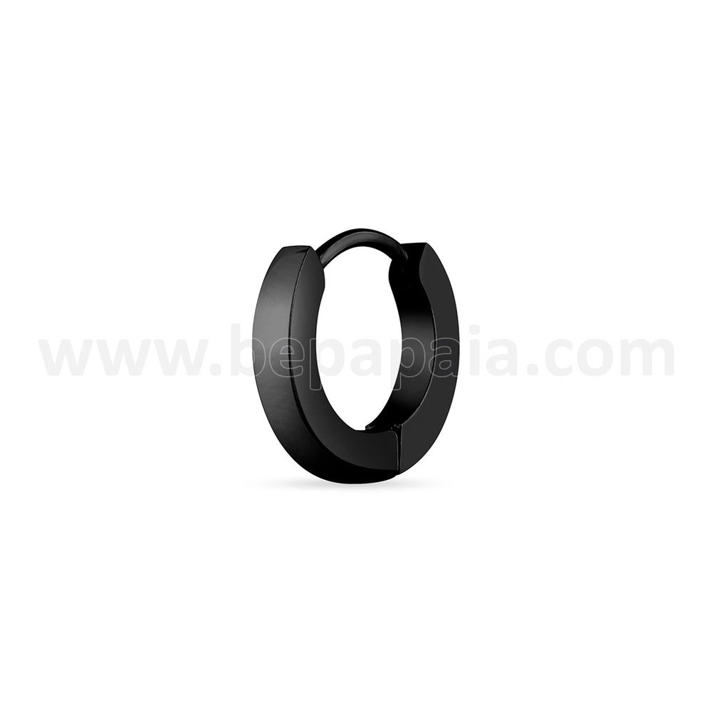 Anneau huggie en acier noir de 2mm