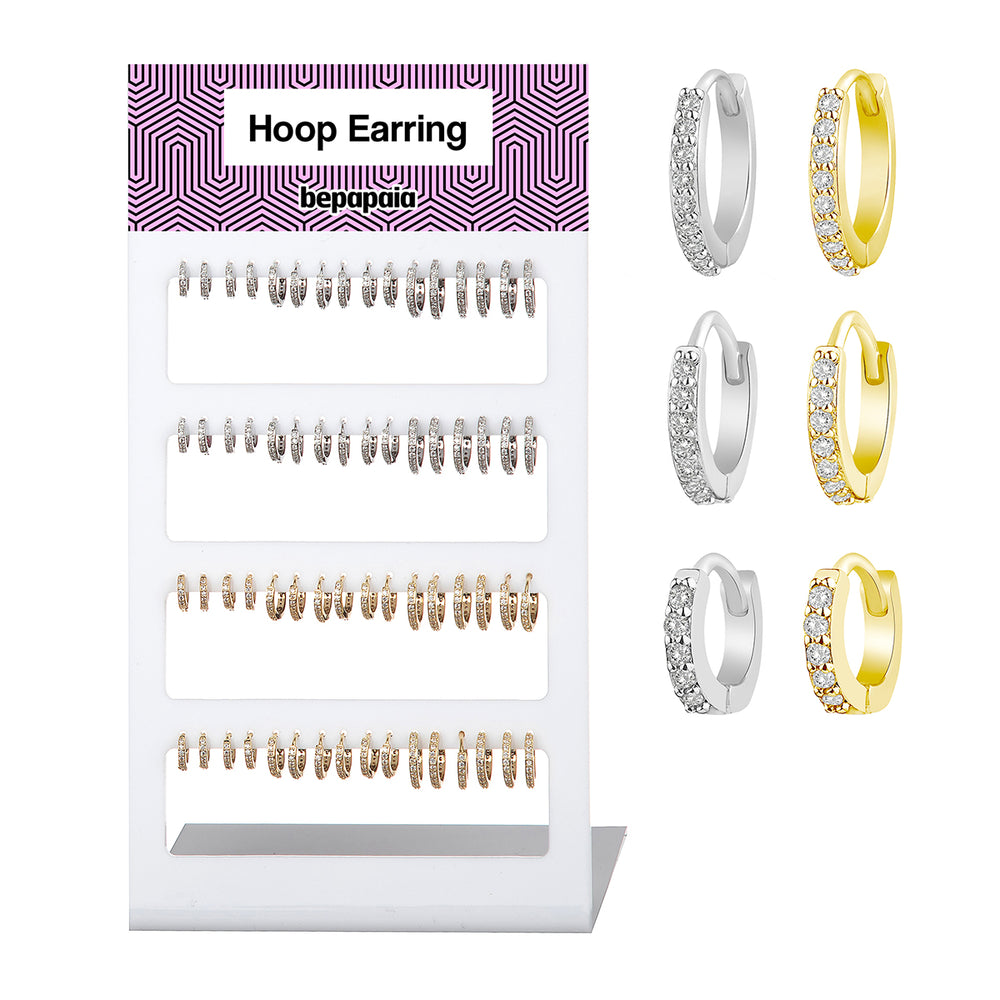 Huggie hoop earring with gems