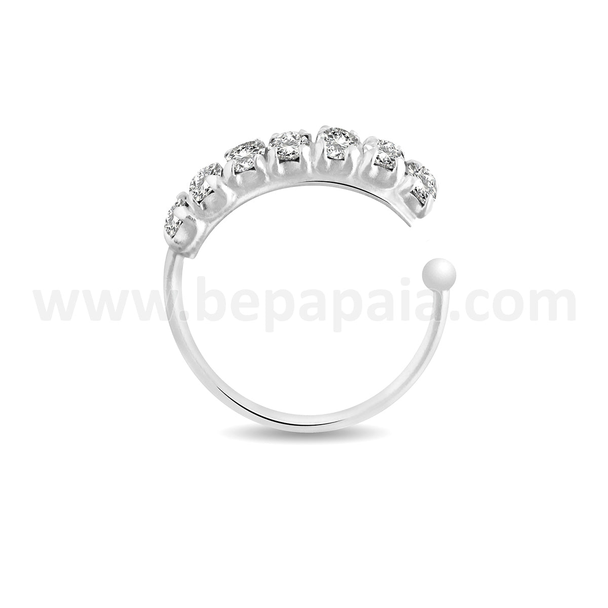 Adjustable silver clip-on ring for nose and ear