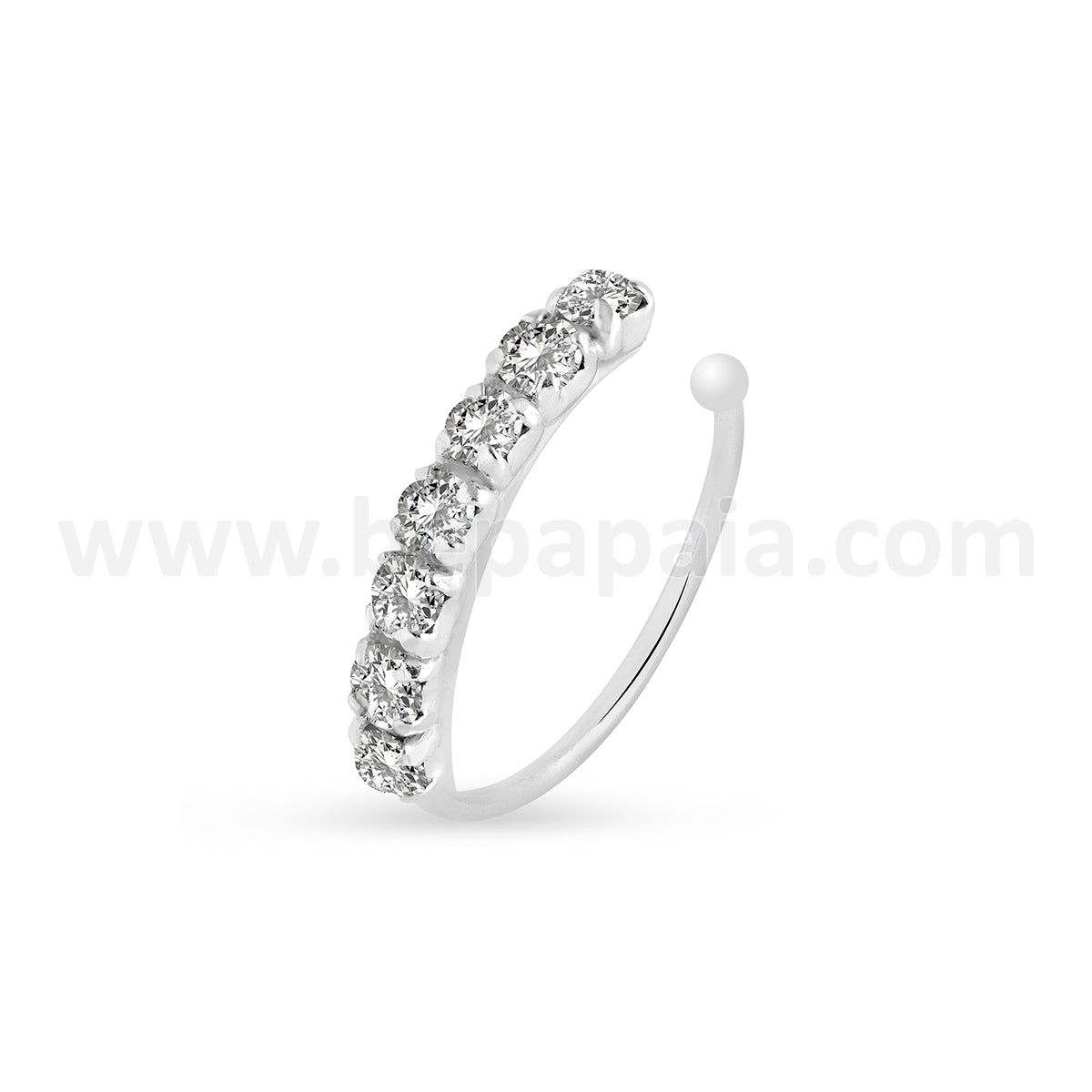 Adjustable silver clip-on ring for nose and ear