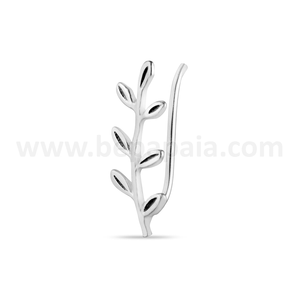 Silver ear pin Olive Leaf