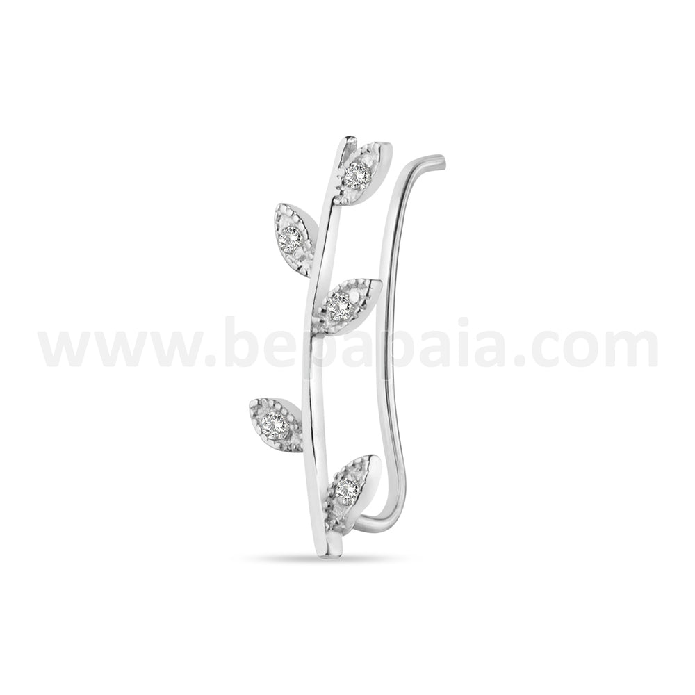 Ear silver pin olive branch