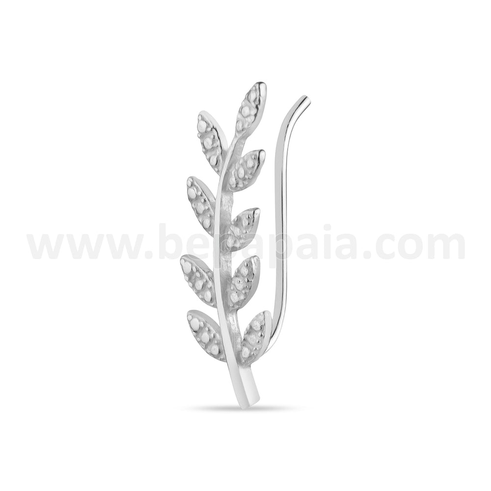 Ear silver pin olive branch