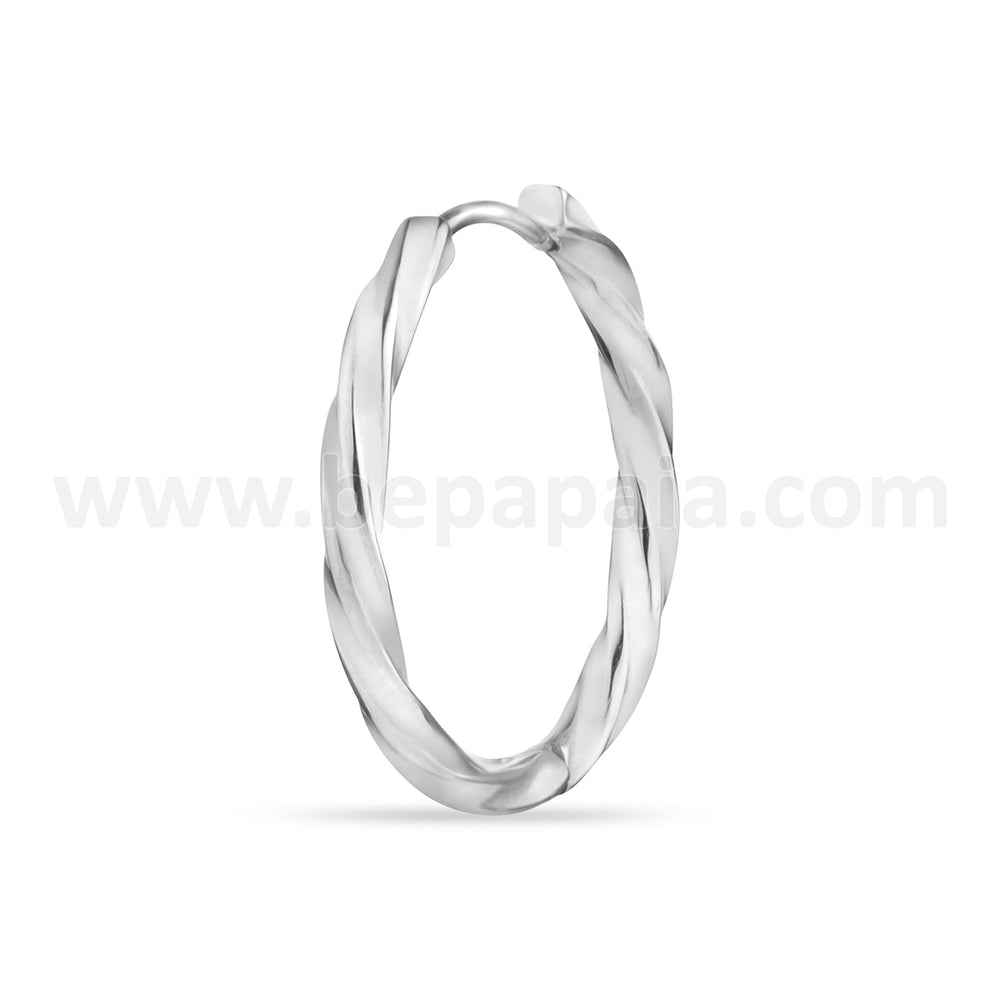 Twist steel hoop earring