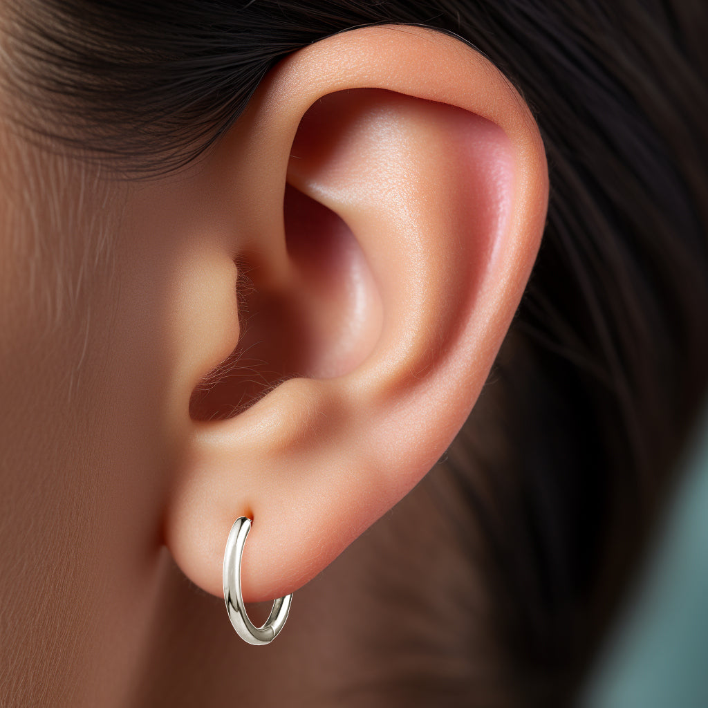 Steel hoop earring of 2mm (small sizes: 8-12mm)