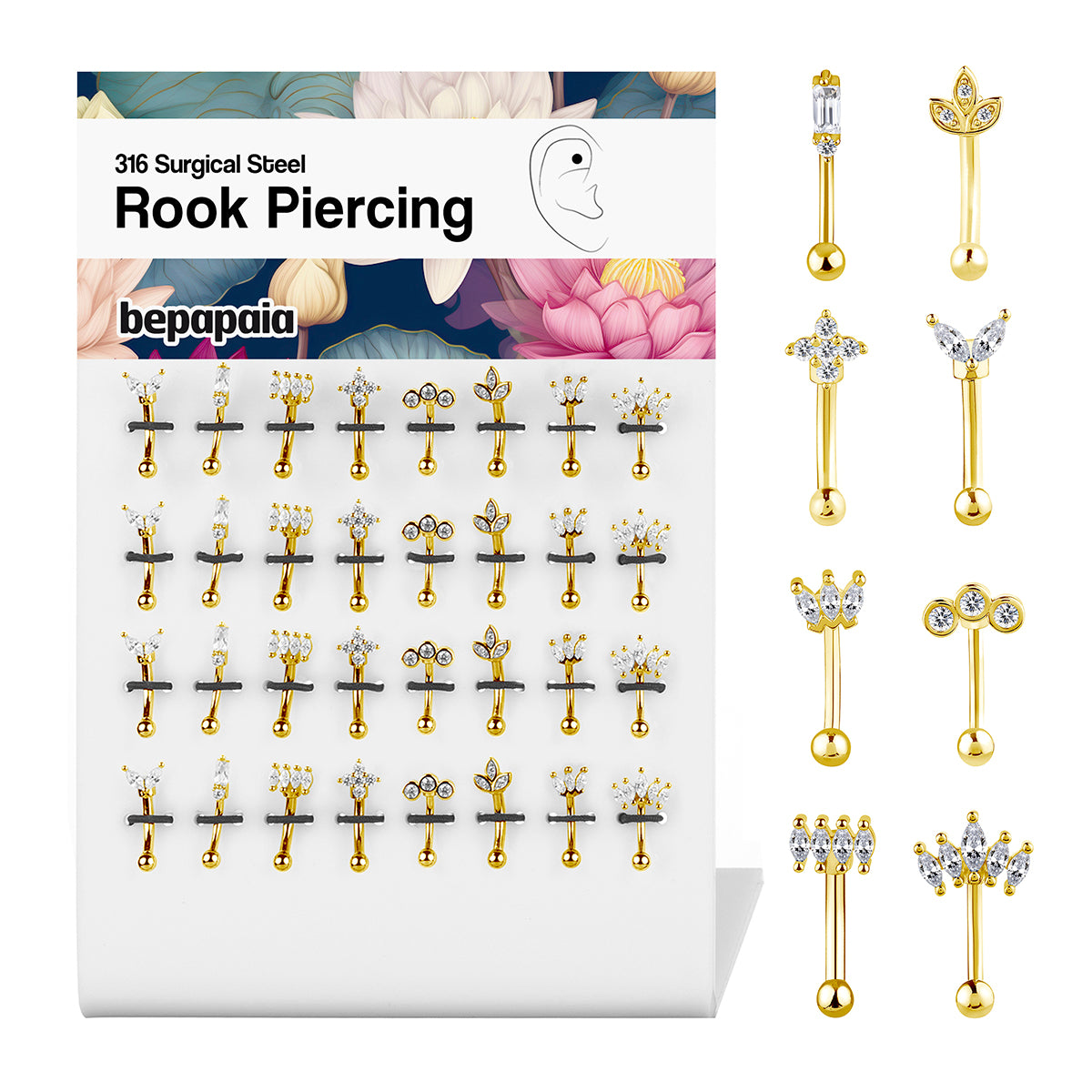 Gold-toned Rook Piercing Rebel Elegance