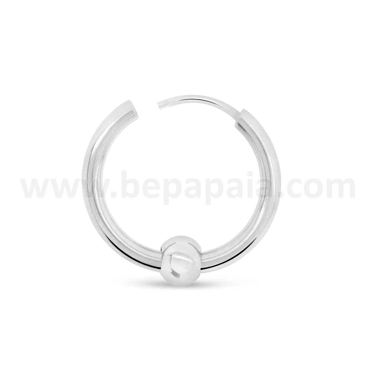 2mm steel hoop earrings with ball (10-16mm)