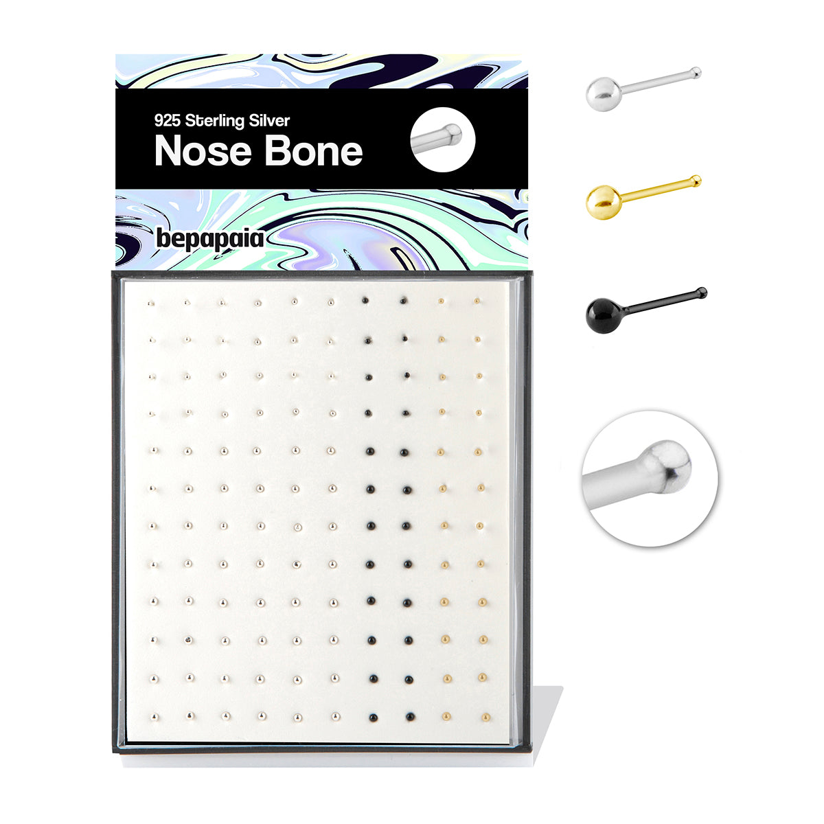 Nose bone piercing with ball
