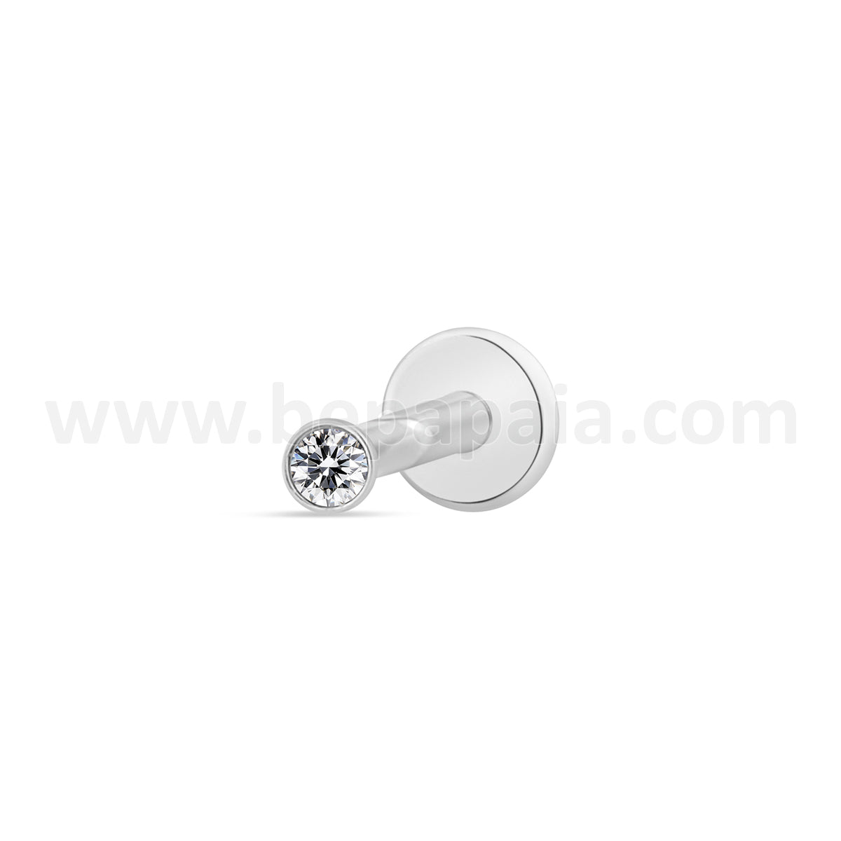 Labret with round cubic zirconia