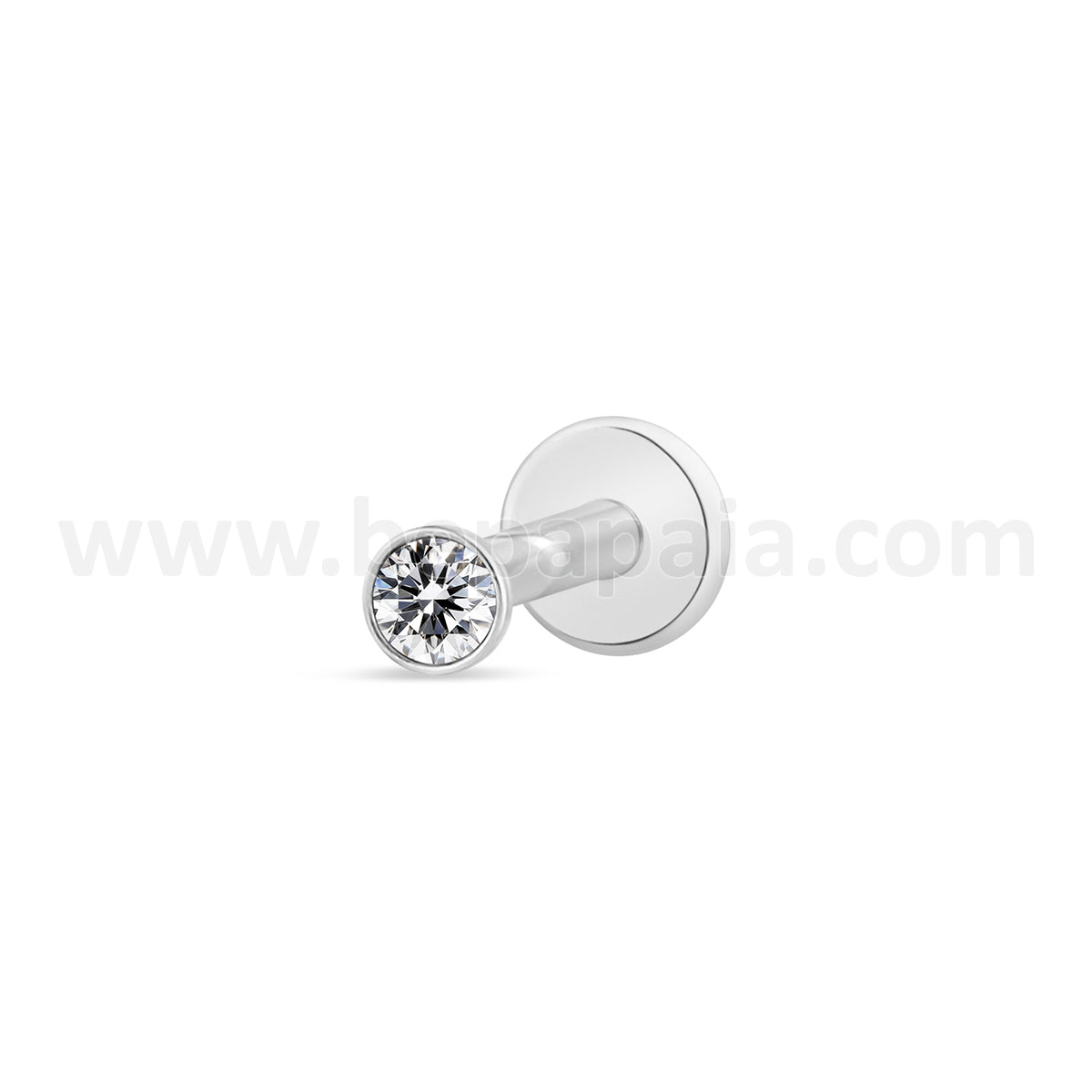 Labret with round cubic zirconia