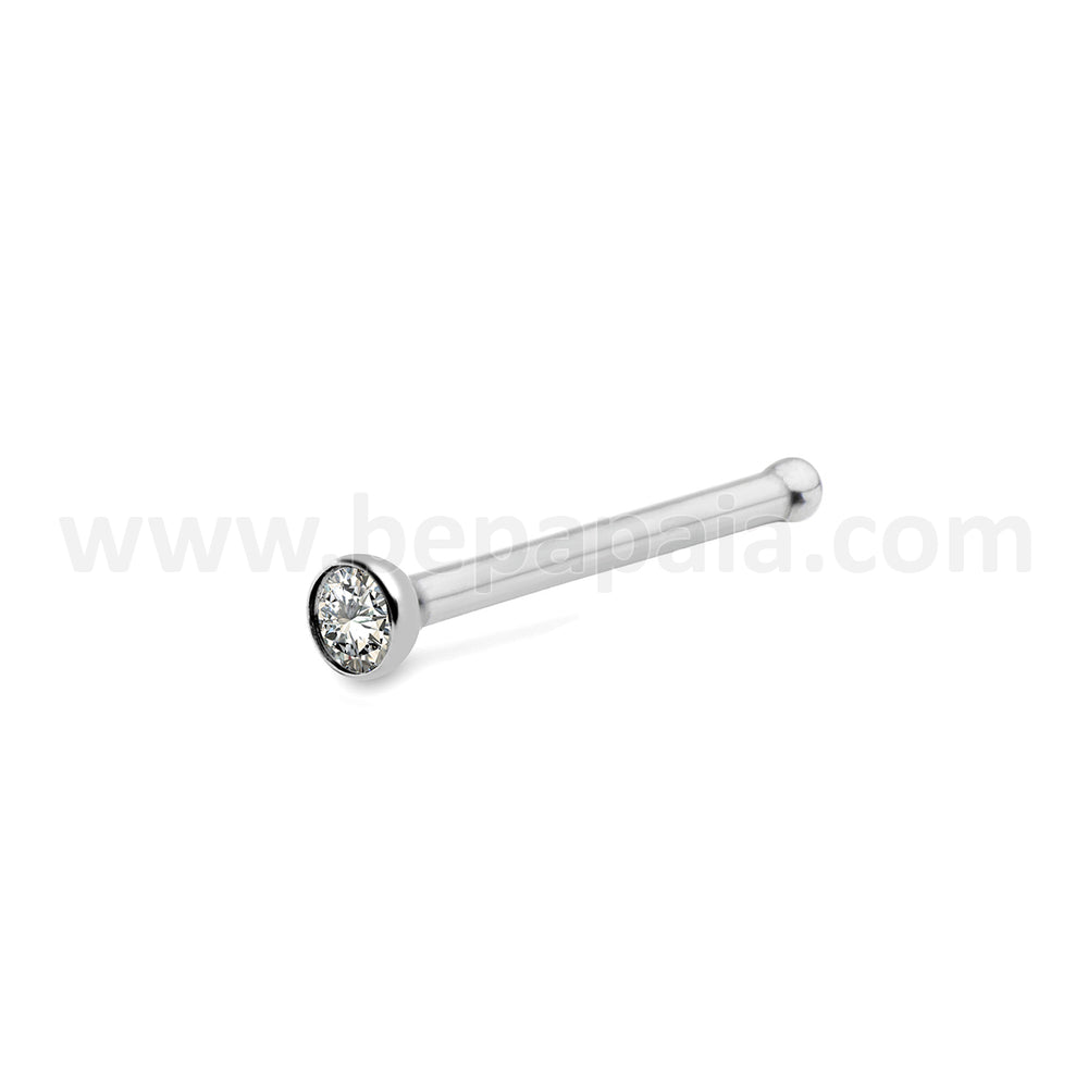 Surgical Steel nose bone with CZ