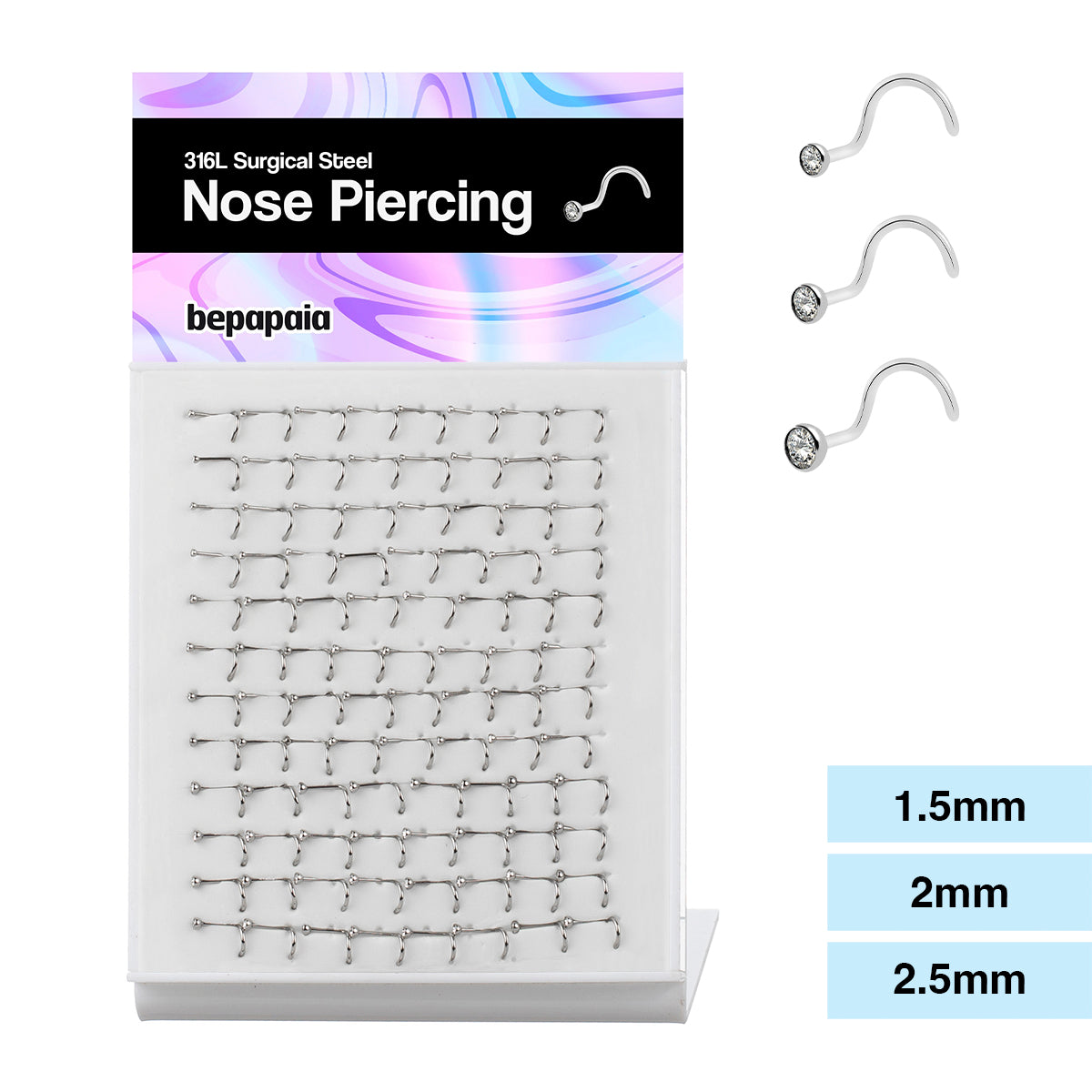 Surgical Steel nostril with CZ