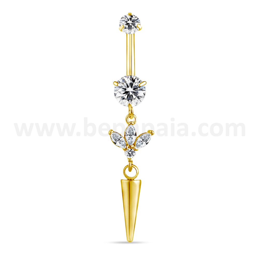 Golden Glam Punk Belly Ring