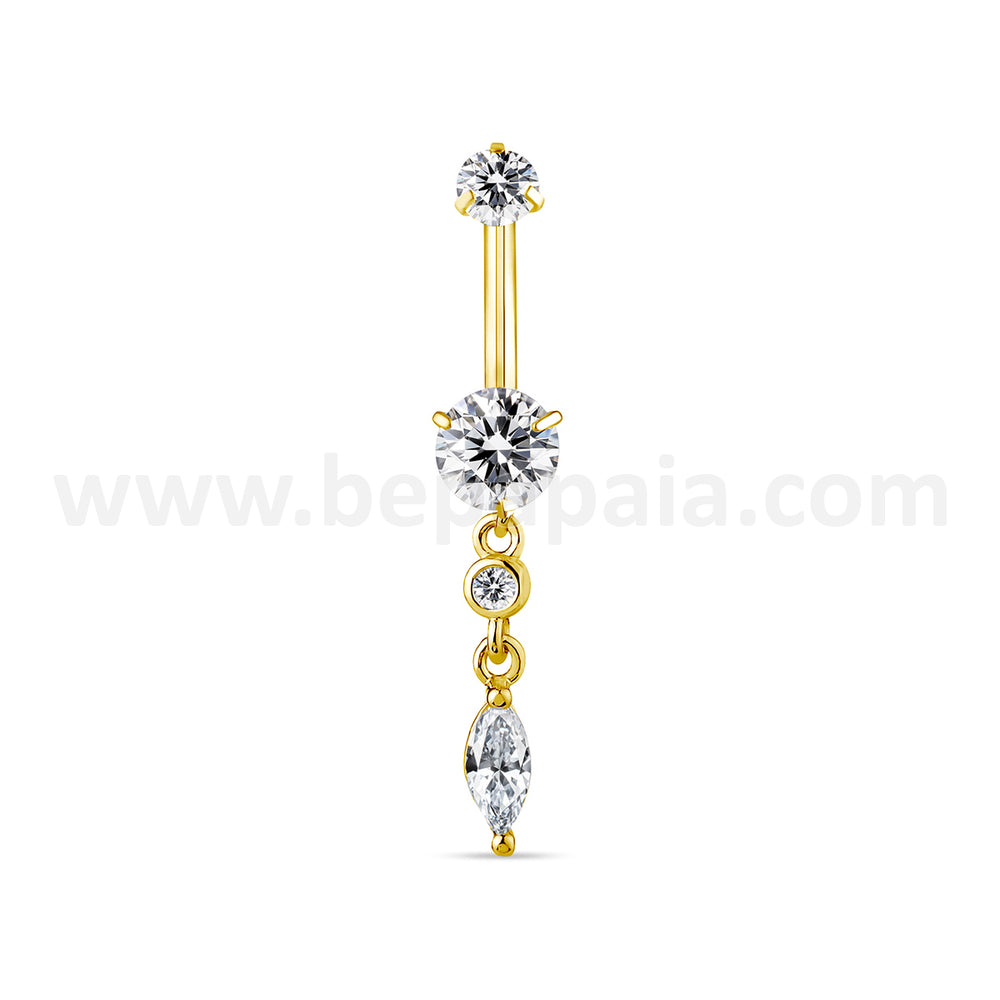 Golden Glam Punk Belly Ring