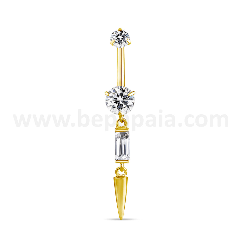 Golden Glam Punk Belly Ring