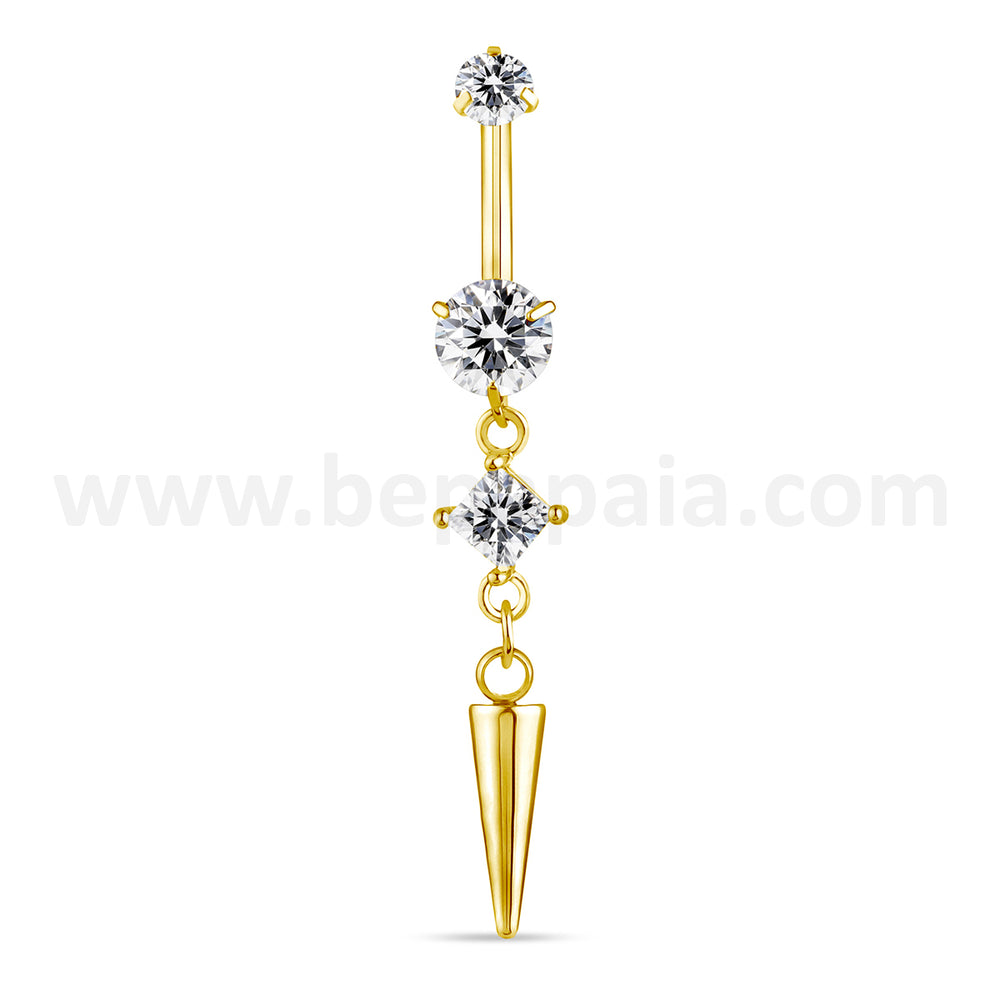 Golden Glam Punk Belly Ring