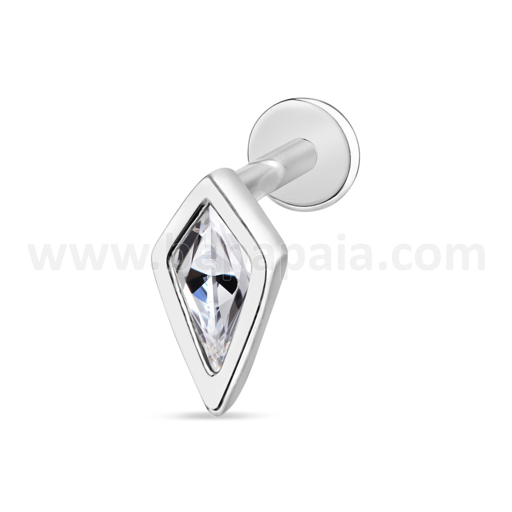 Kite-cut zircon flat labret