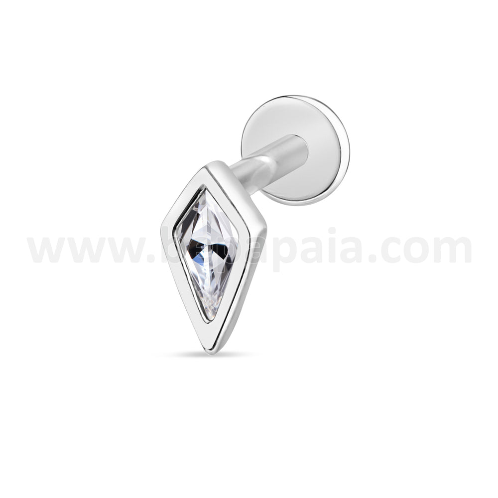 Kite-cut zircon flat labret