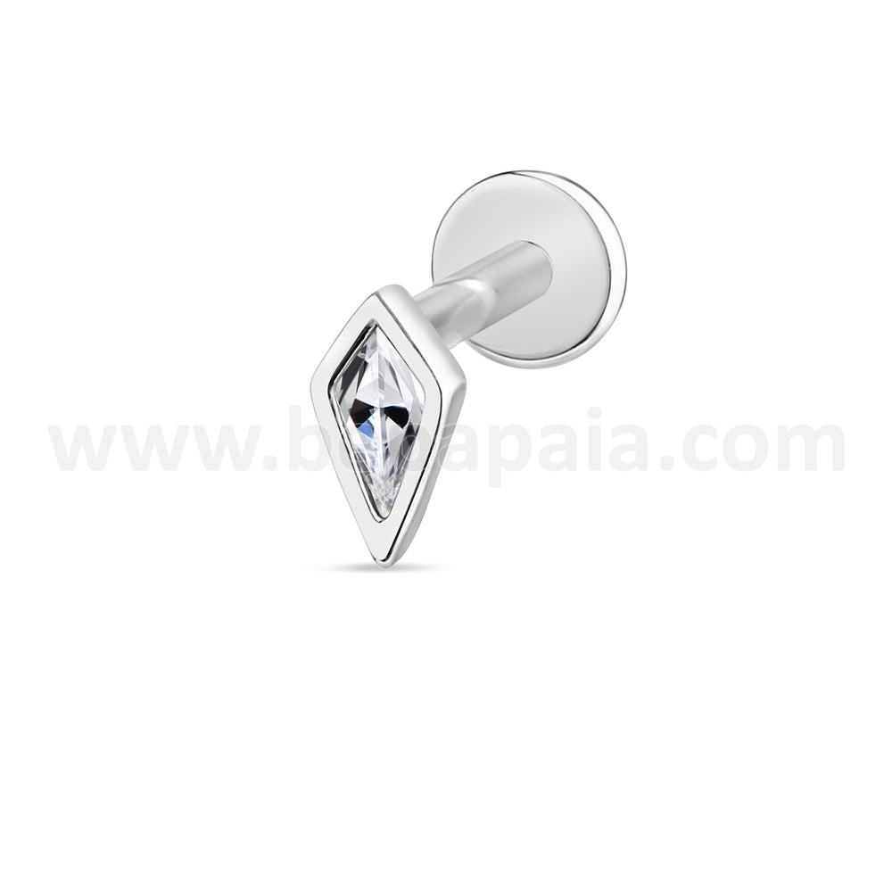 Kite-cut zircon flat labret