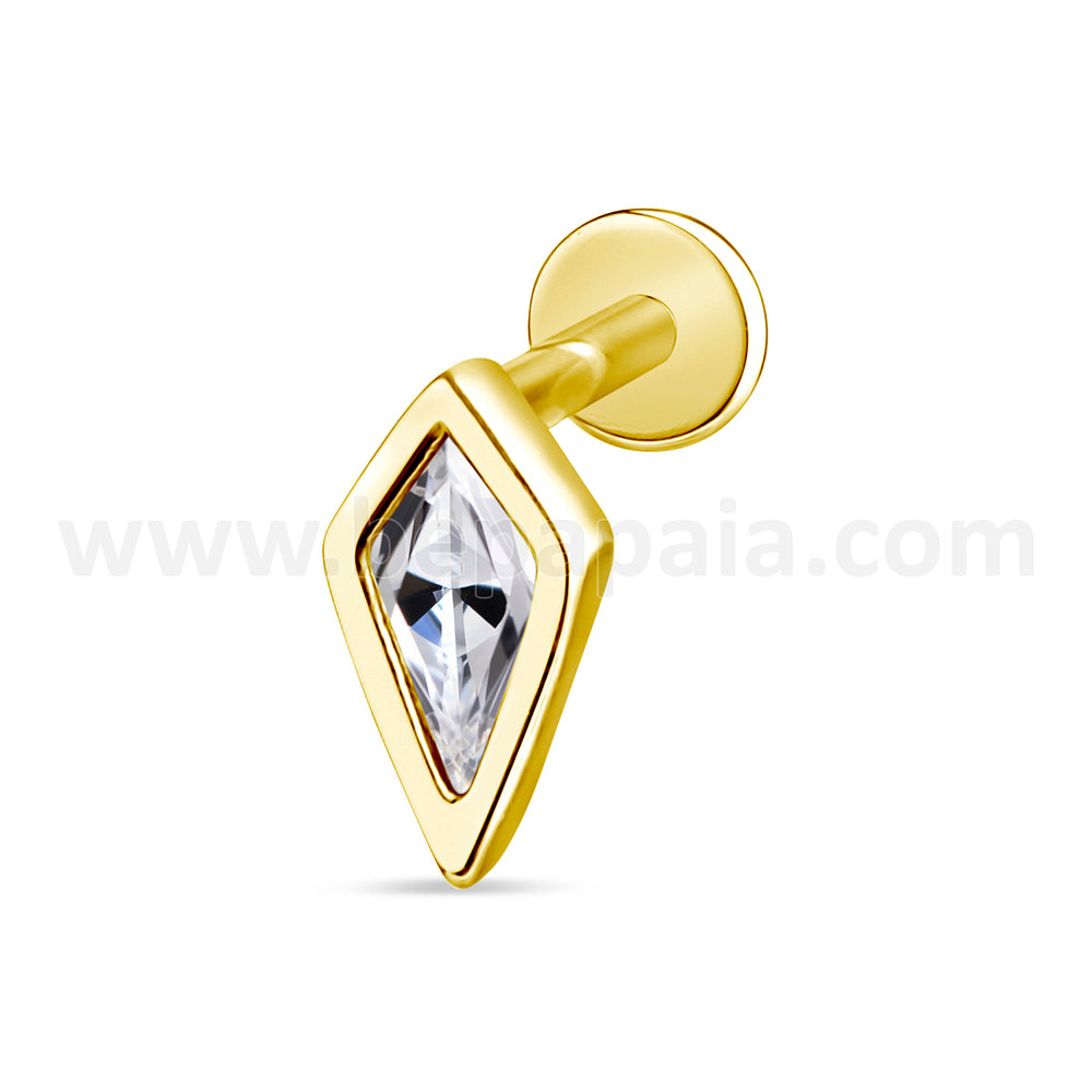 Kite-cut zircon flat labret