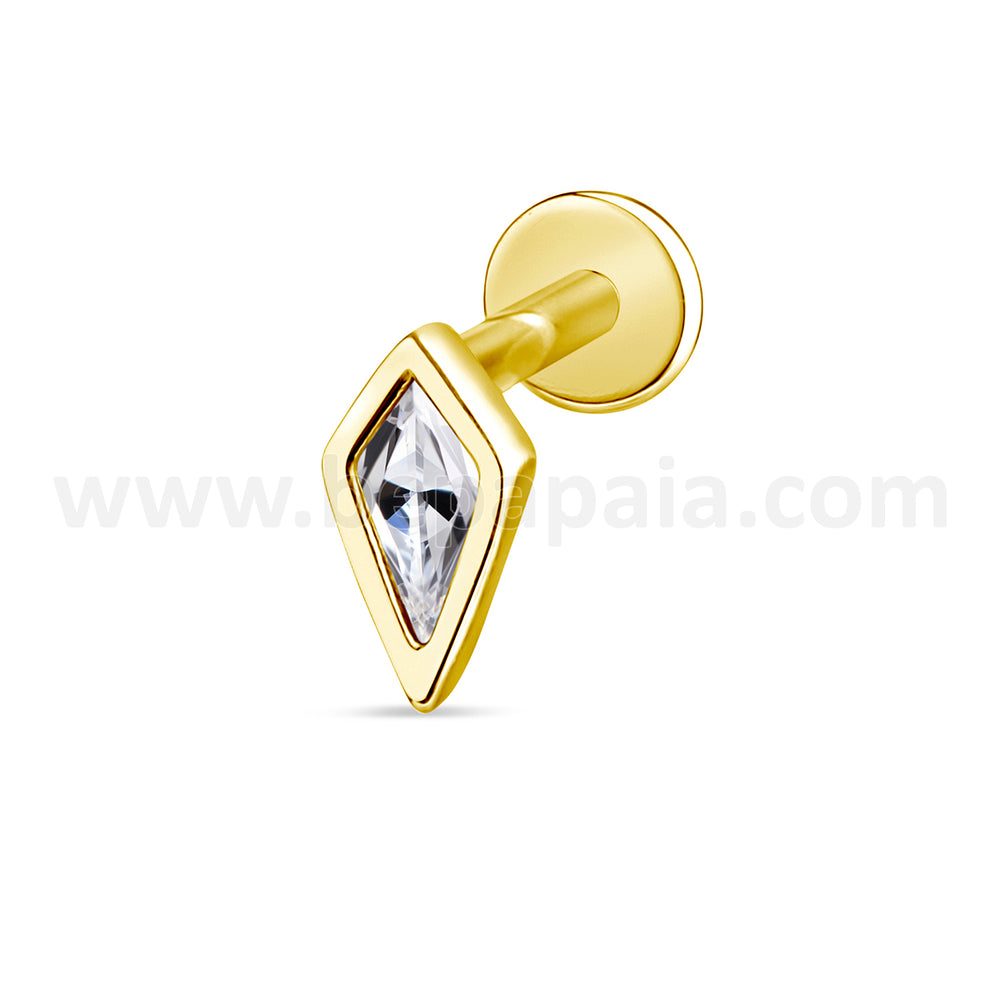 Kite-cut zircon flat labret