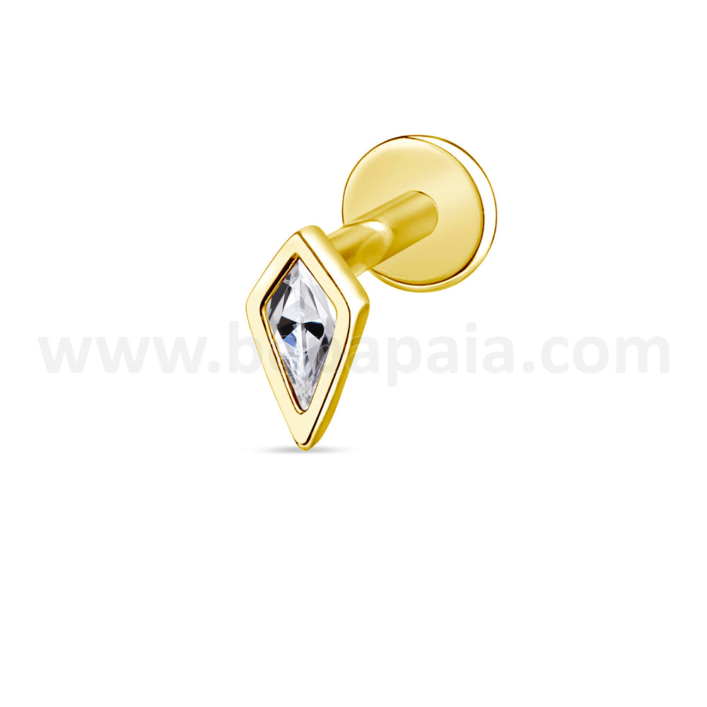 Kite-cut zircon flat labret