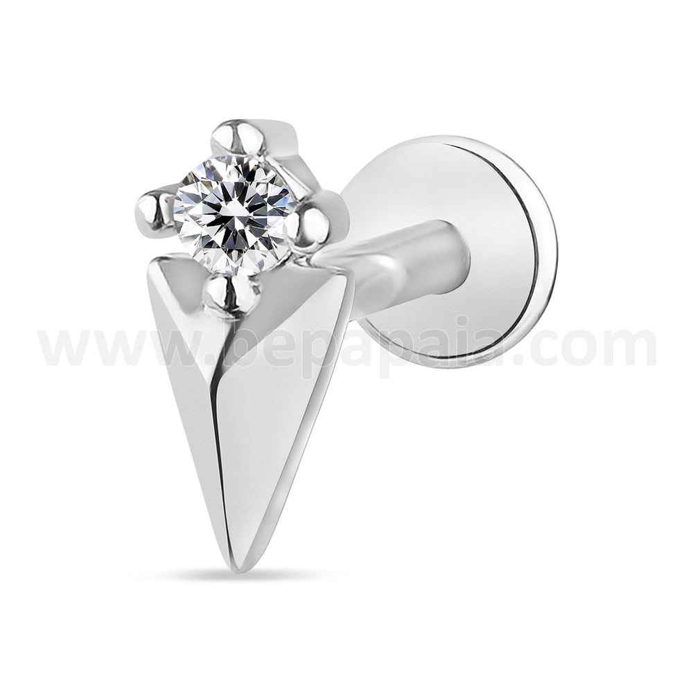 Pyramid labret and zircon