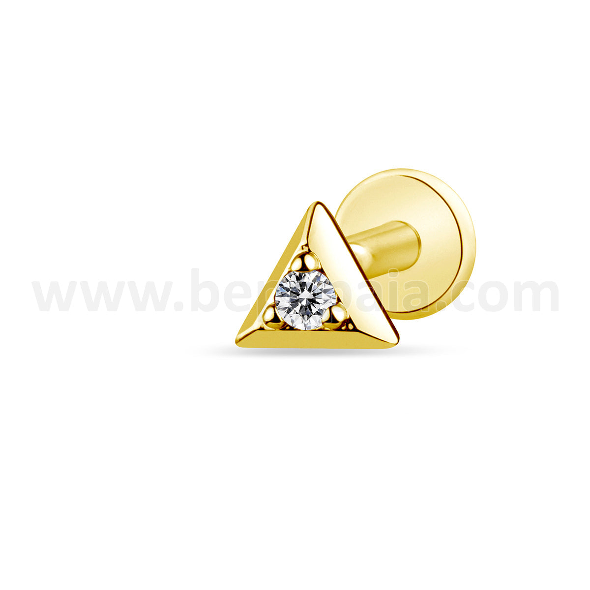 Triangle labret with zircon