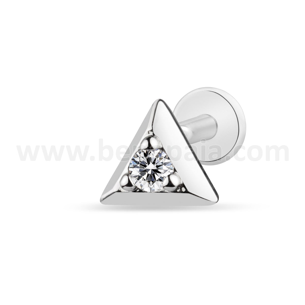 Labret triángulo con zirconita