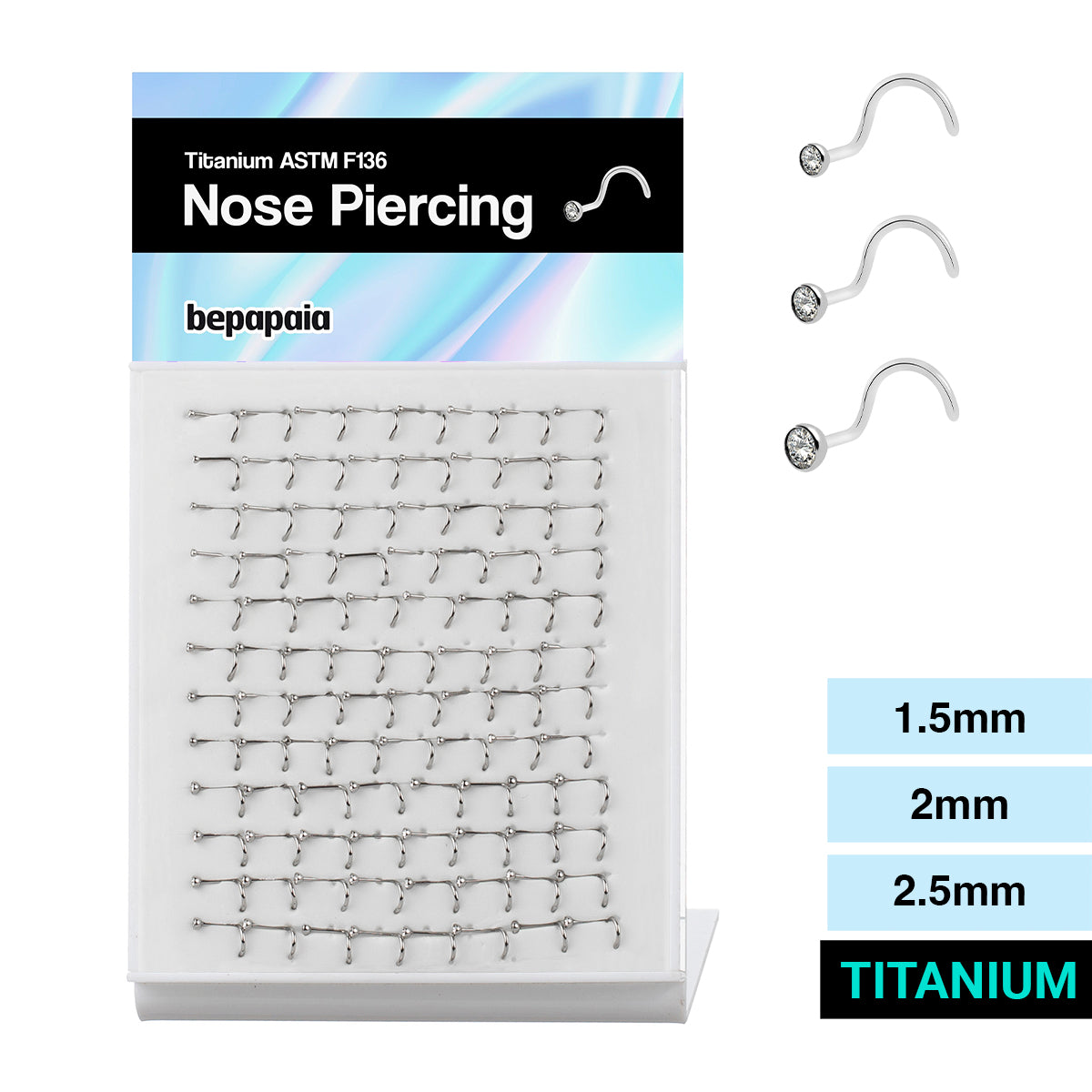Titanium nostril with press fit gem