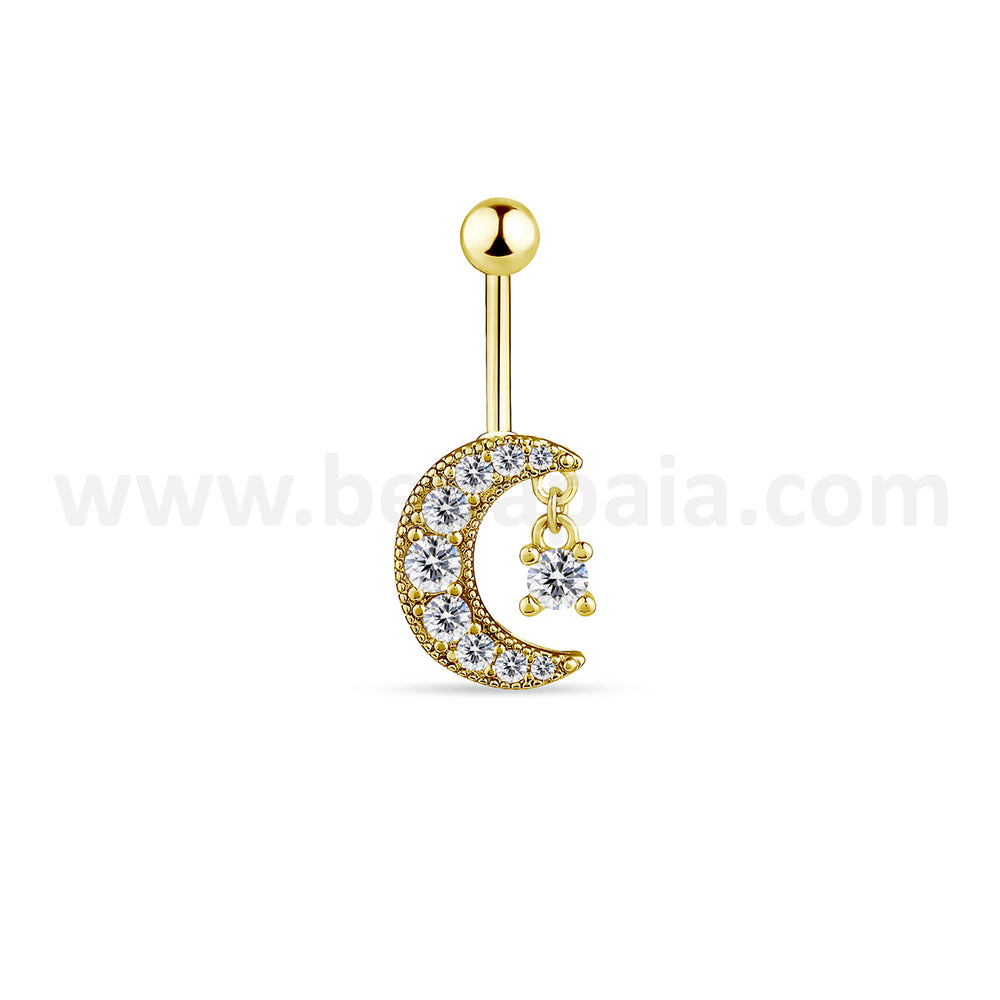 Piercing de ombligo dorado con colgantes chic II