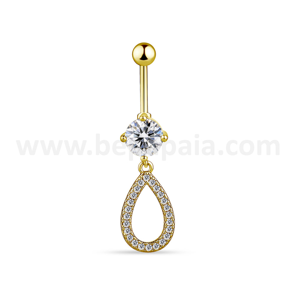 Piercing de ombligo dorado con colgantes chic II