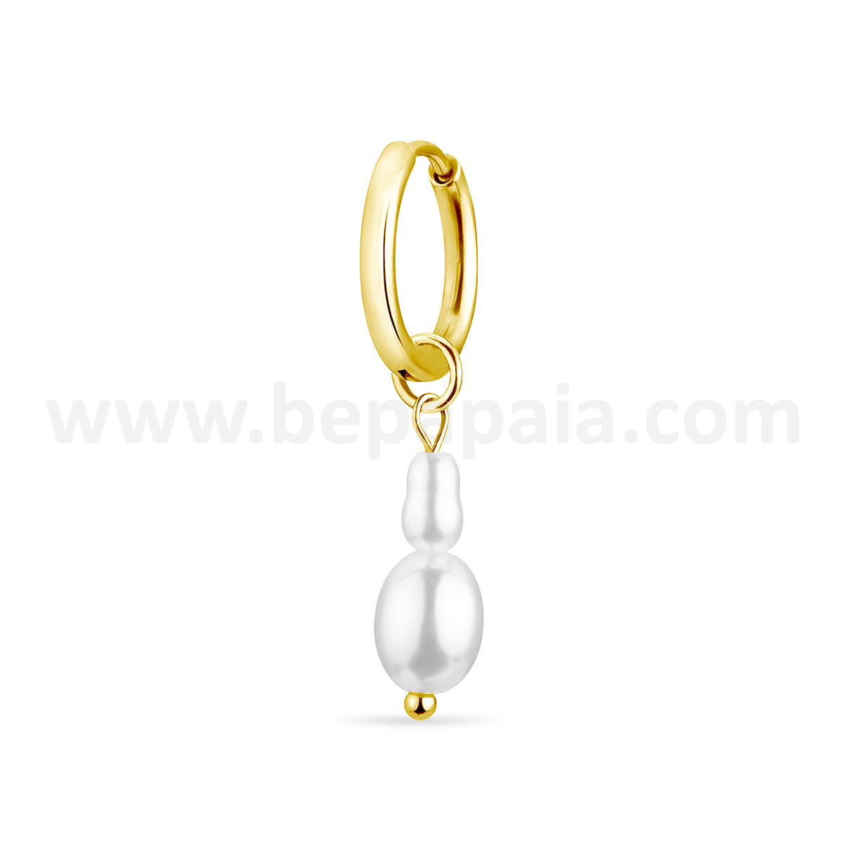 Créole dorée avec des perles de designs assortis