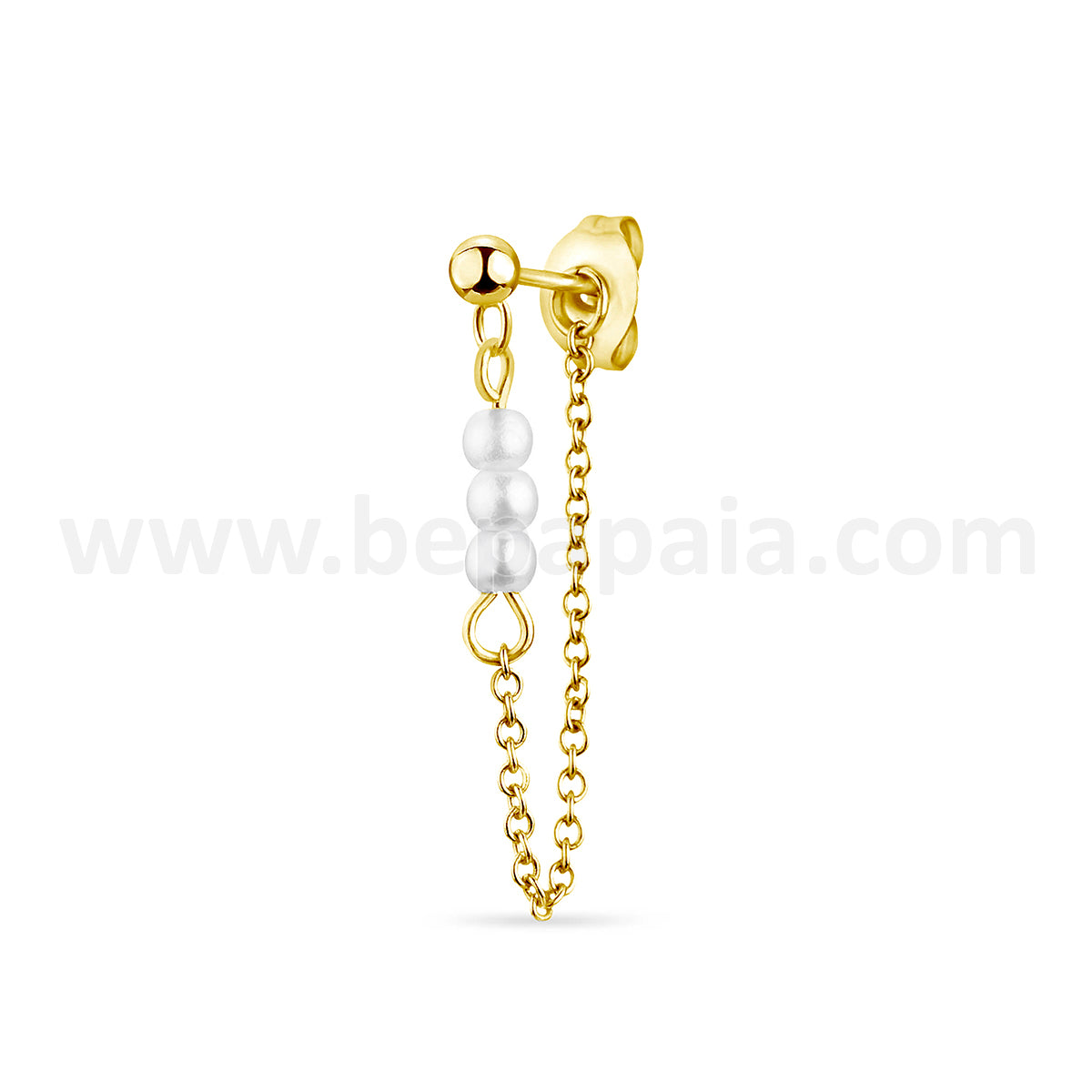 Créole dorée avec des perles de designs assortis